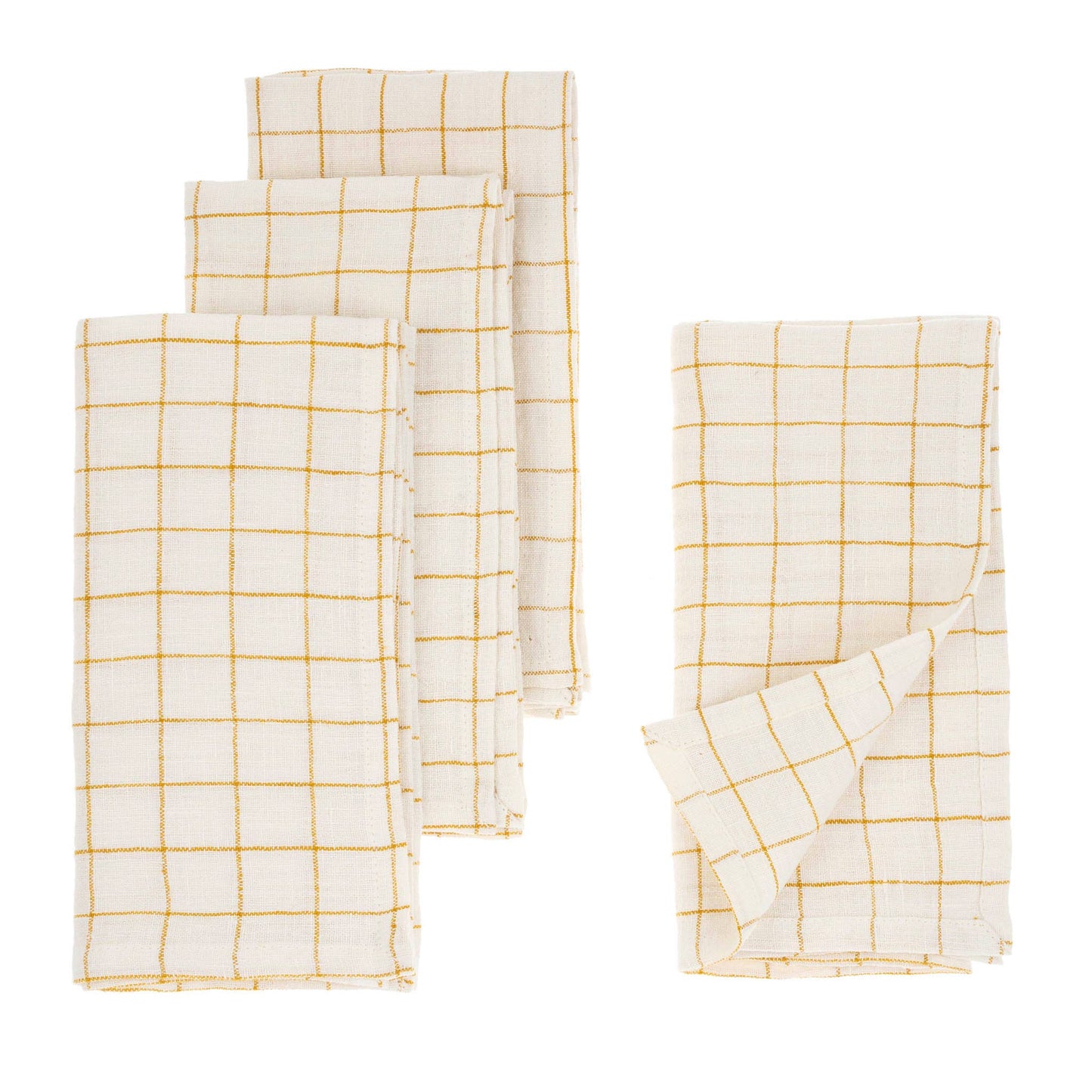 Linen Check Napkins S/4 Yellow