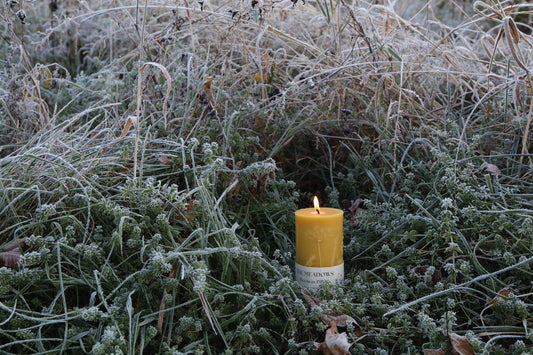 Meadows Beeswax Pillar Candle