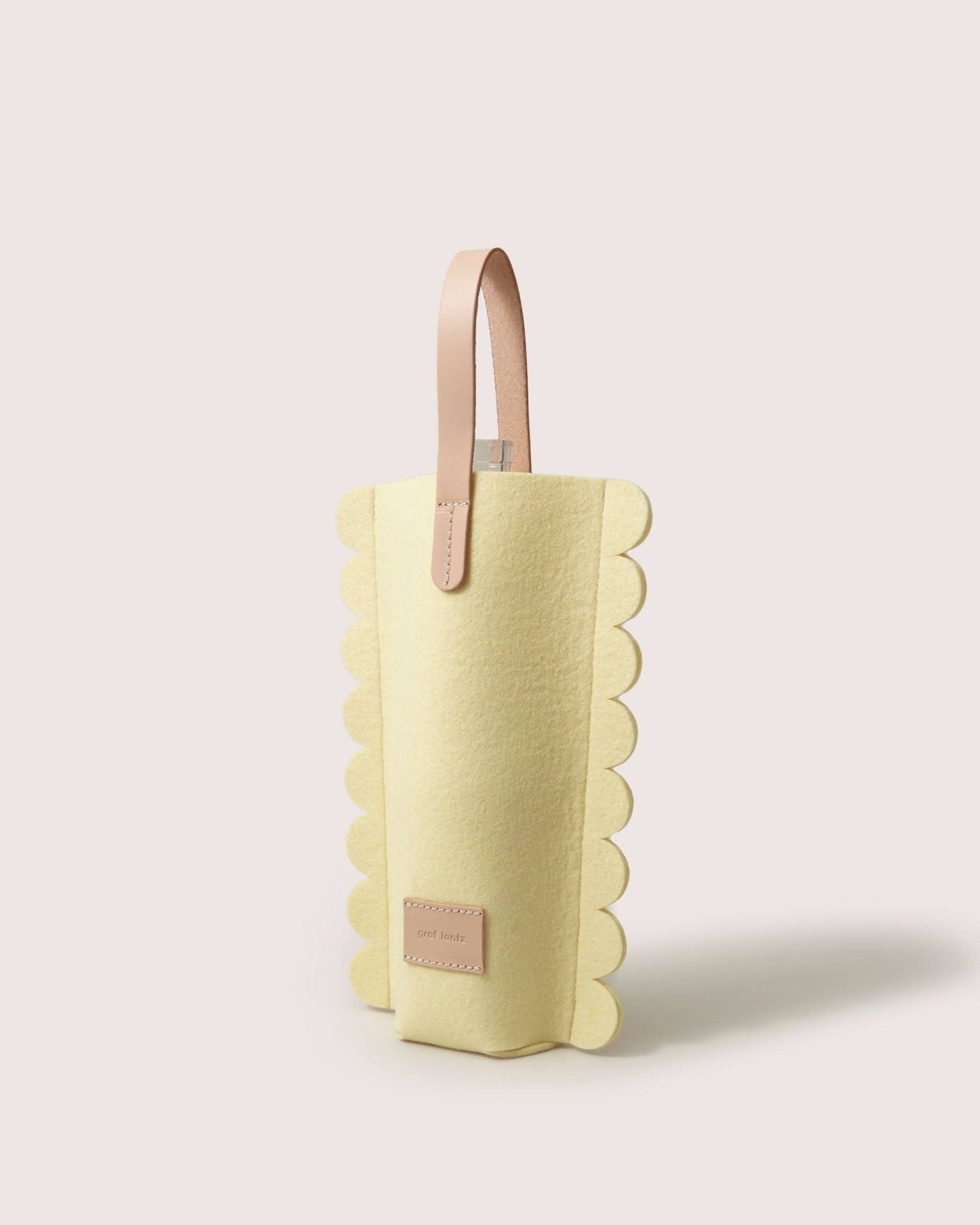 Deco Edge Merino Wool Bottle Bag in Limoncello: Limoncello Vachetta