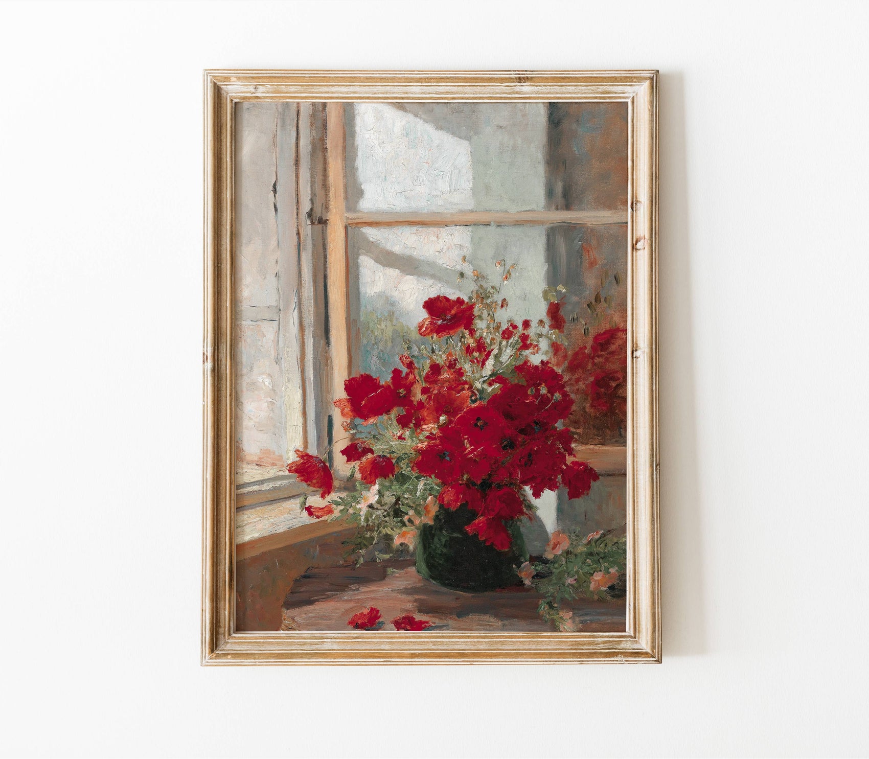 Window Sill Flower Vase Print 16”x20”