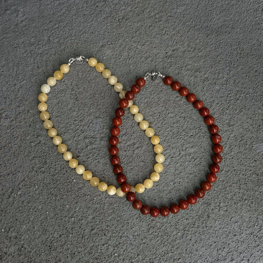 Short Yellow Jade Necklace: 18