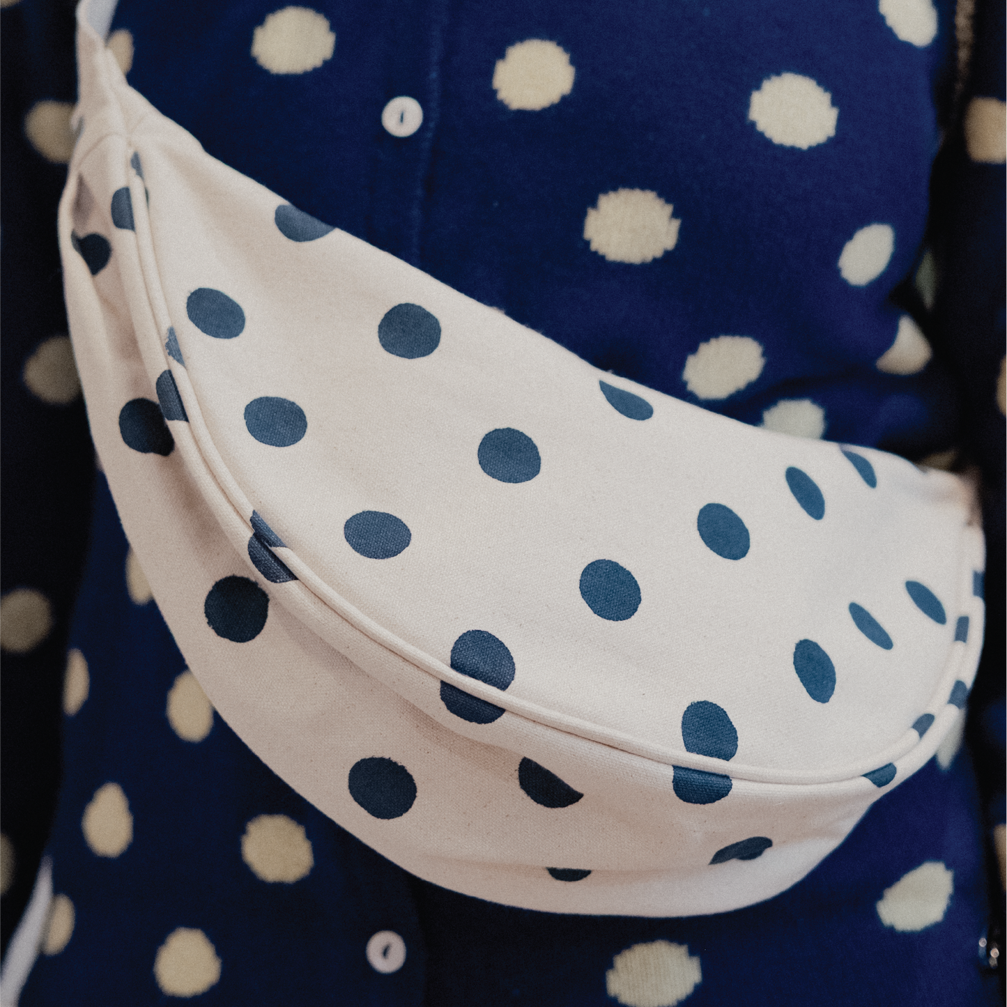 Moon Sling Bag - Indigo Dot