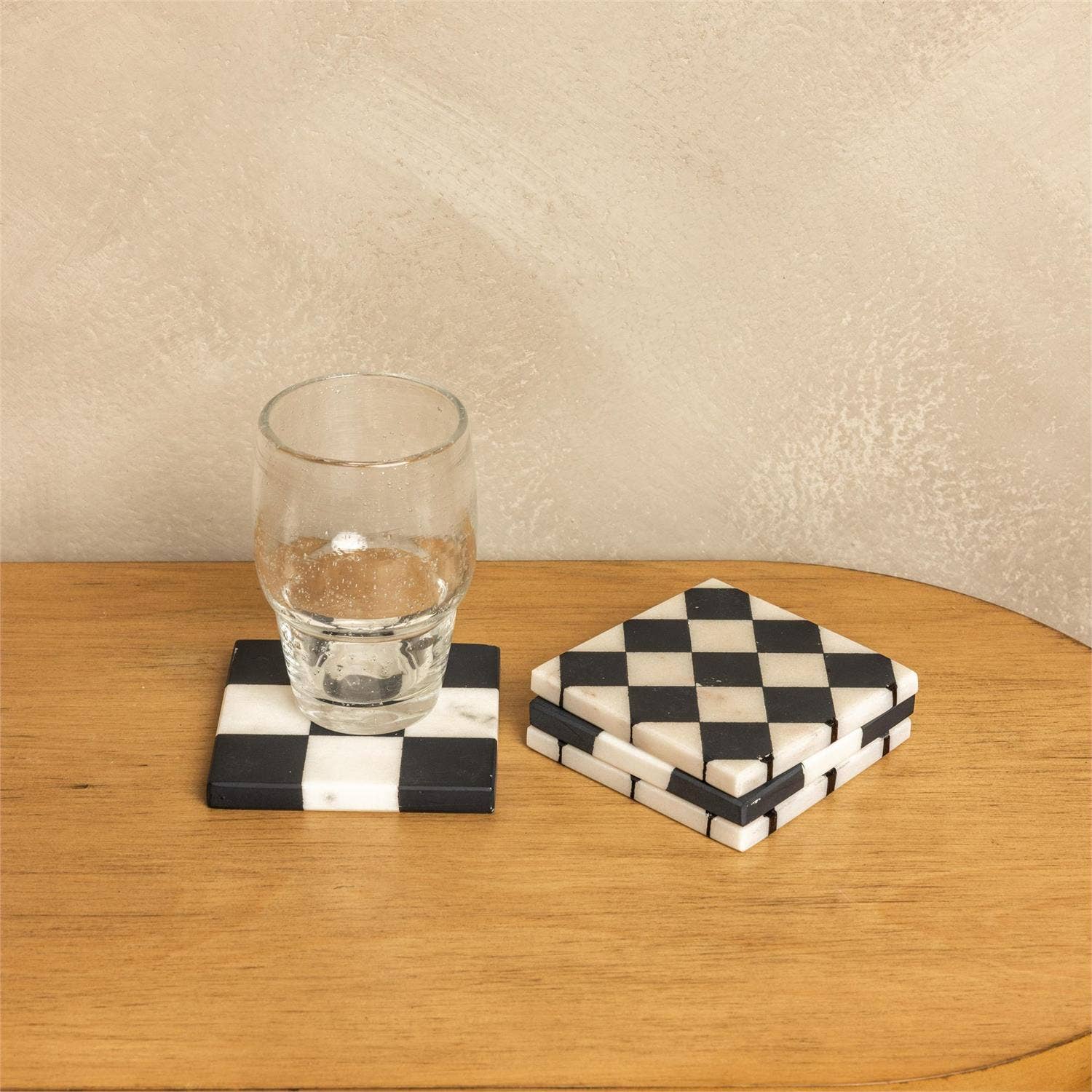 Black And White Marble Coasters (Set Of 4)