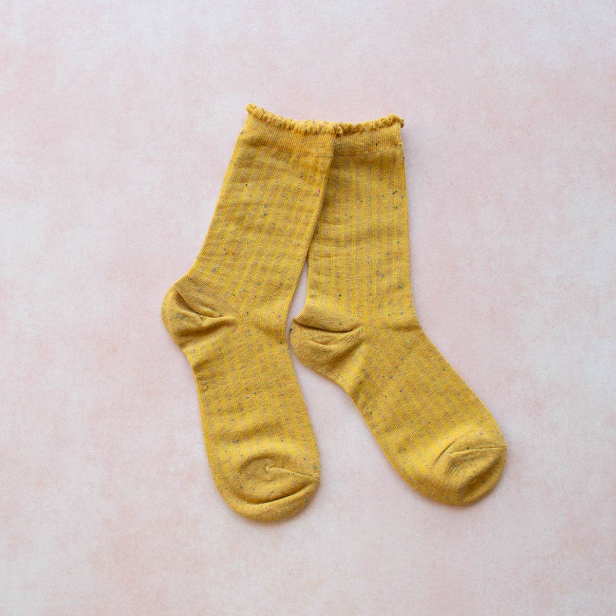 Confetti Solid Socks: Mustard