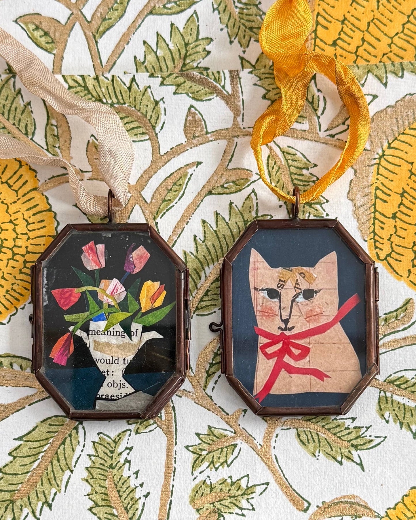 Tulips in Urn - Handmade Art Locket
