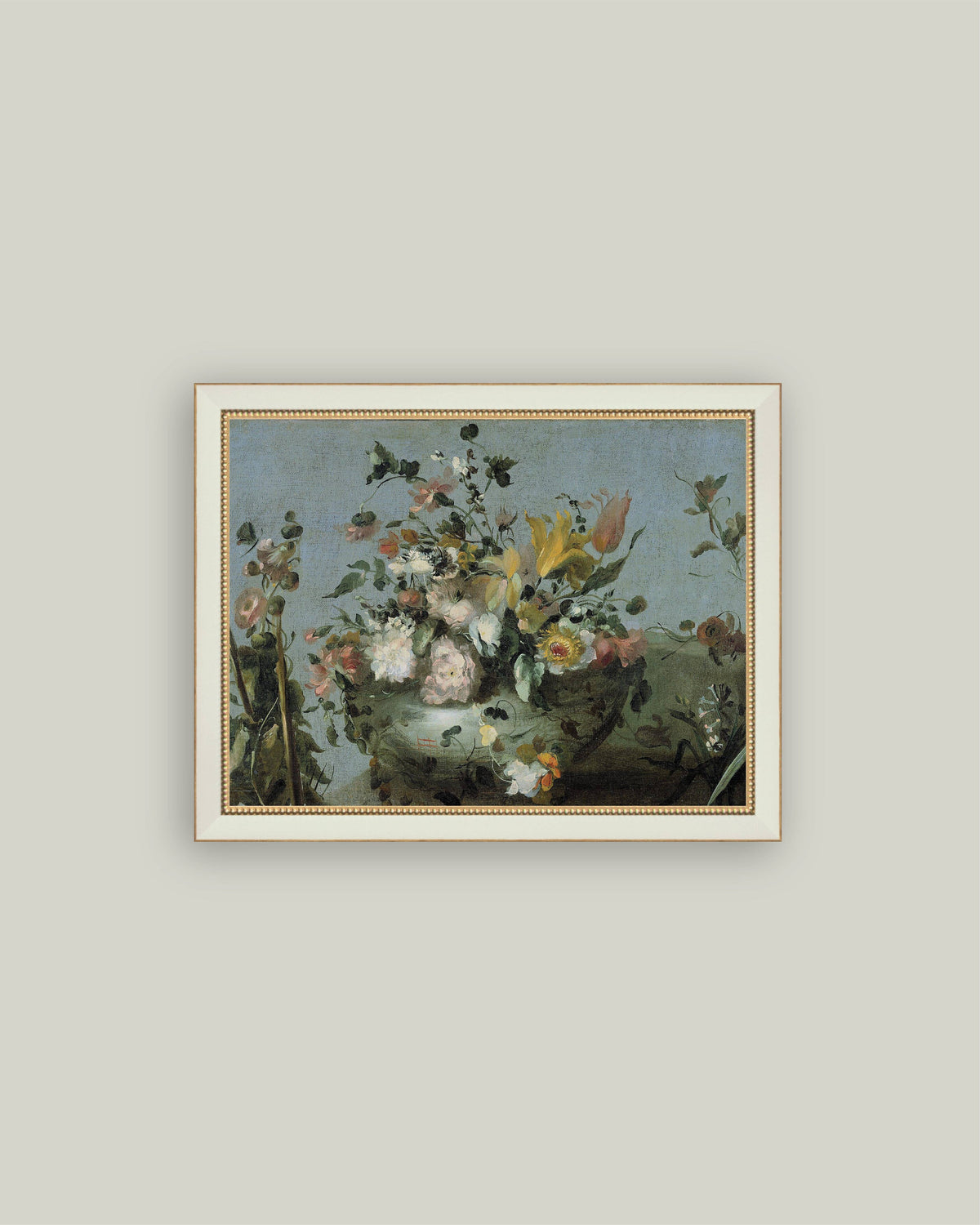 Blue Still Life with Flowers