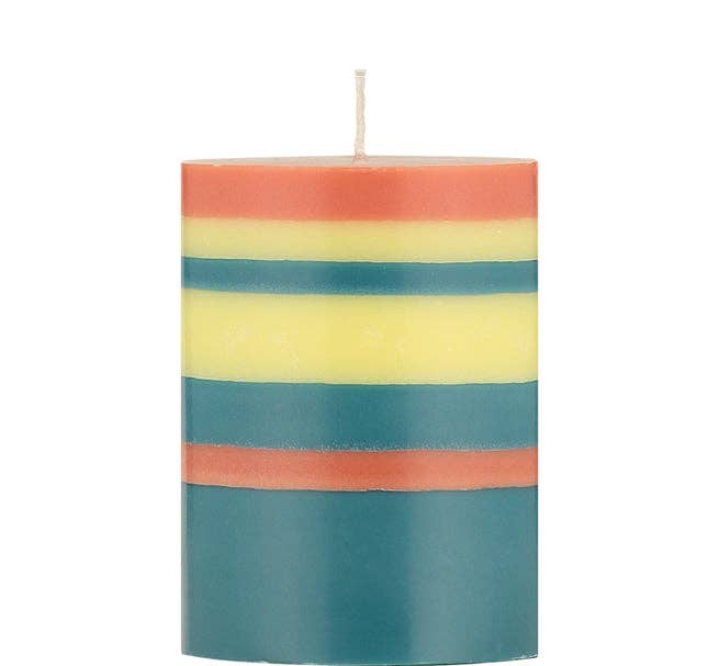 British Colour Standard Pillar Candles - Jasmine, Rust and Petrol
