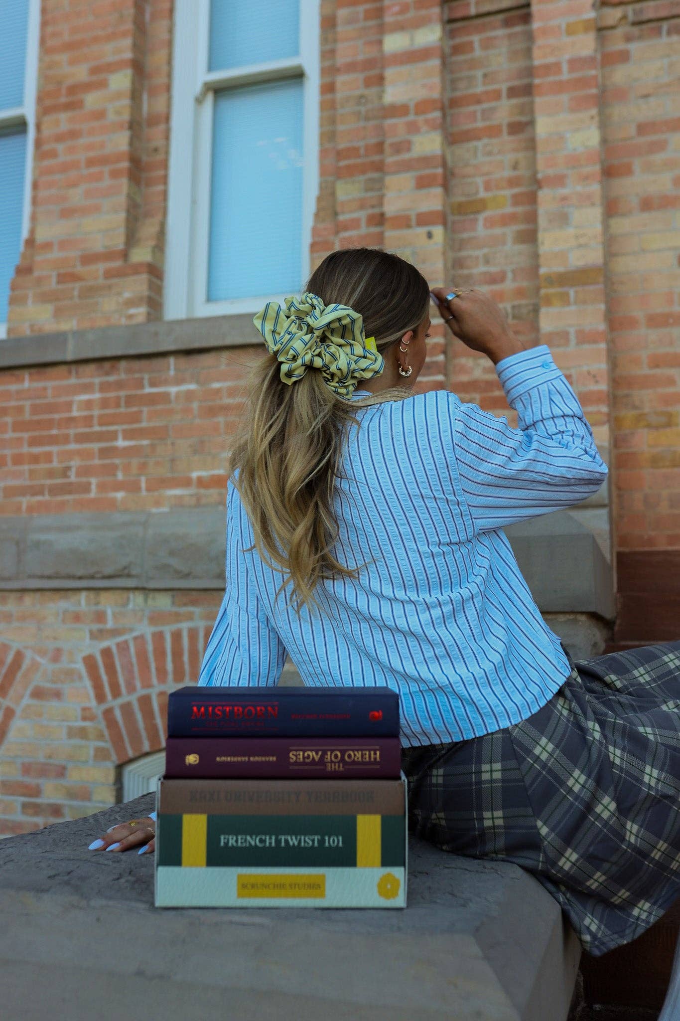 University Stripe Jumbo Scrunchie