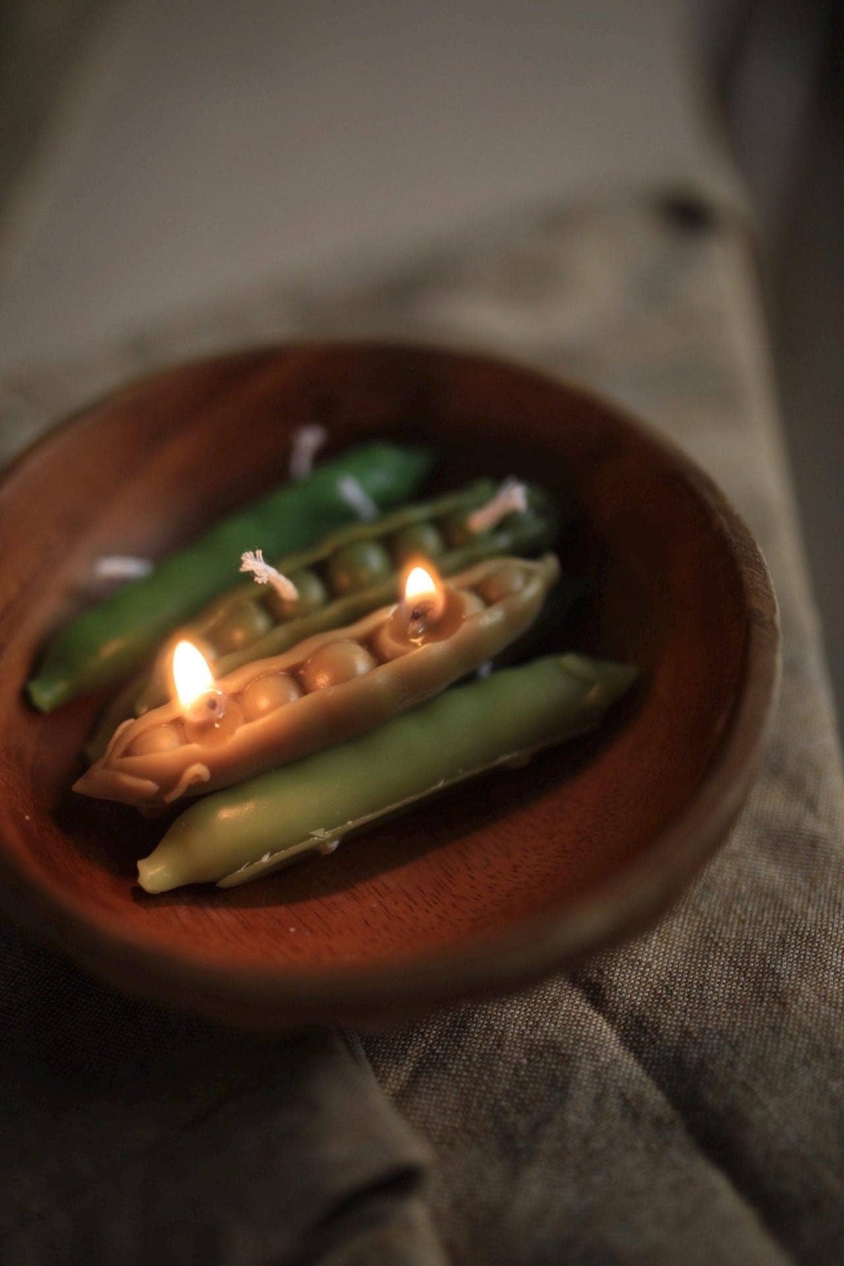 Realistic Pea Pod Beeswax Candle