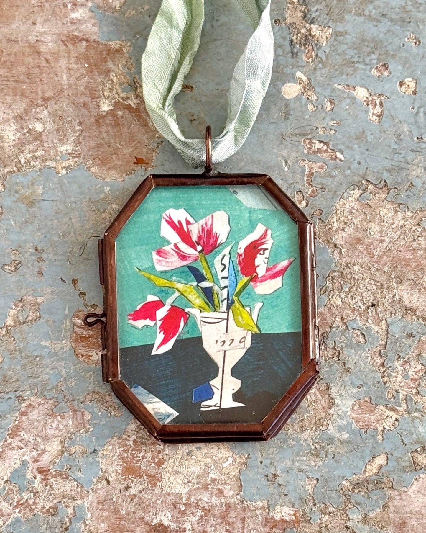 Parrot Tulips - Handmade Art Locket