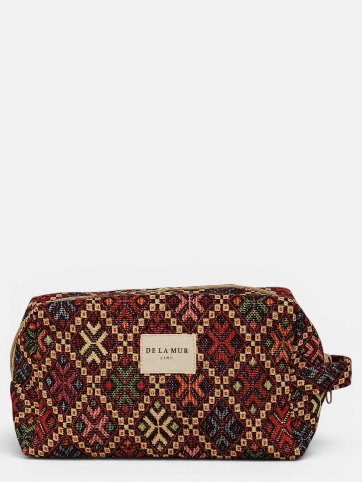 Geometric Jacquard Squared Makeup Bag – Multicolor (Chic)