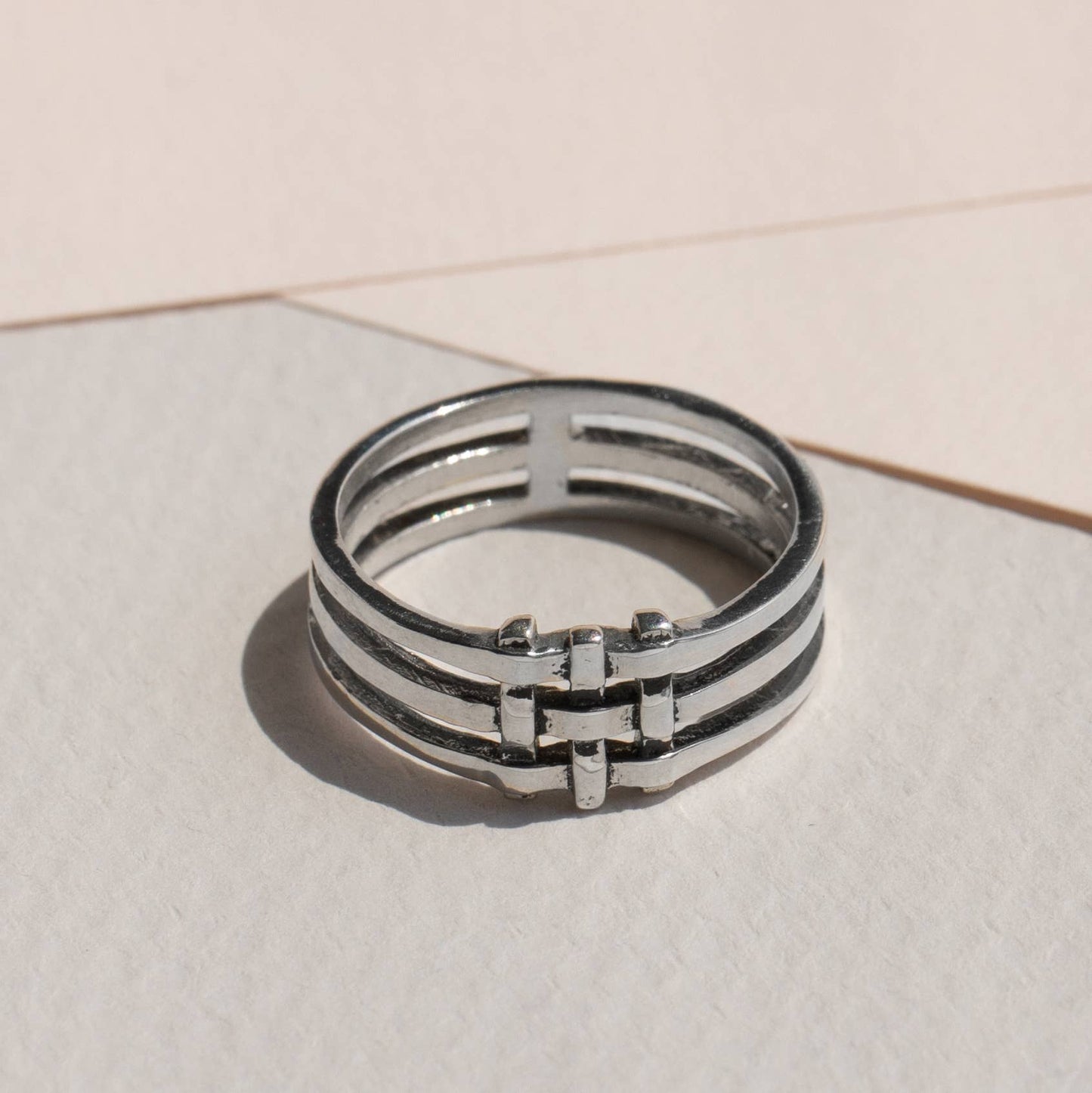 Crosshatch Ring- Sterling Silver: 6
