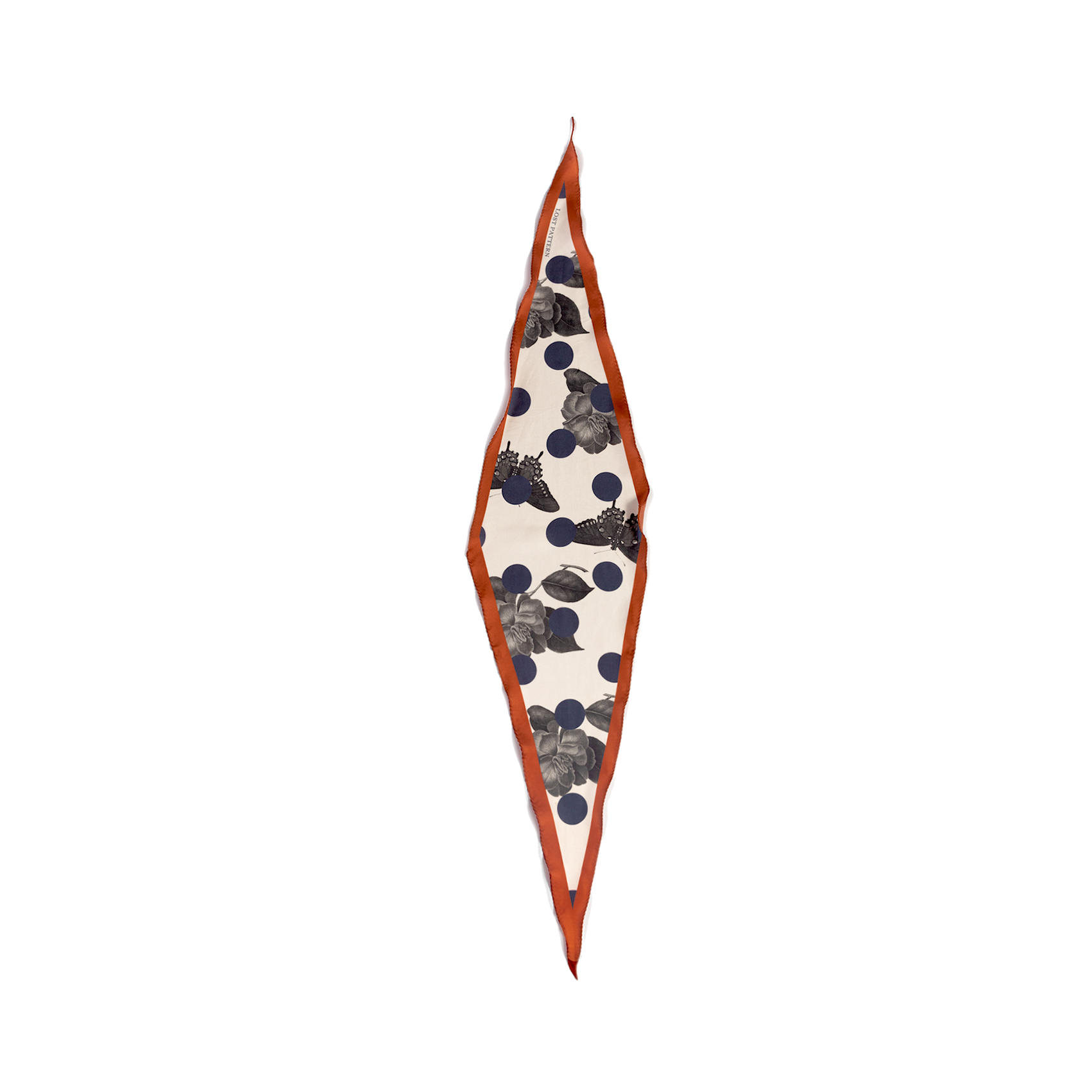 "Noir Floral" Silk Diamond Neckerchief