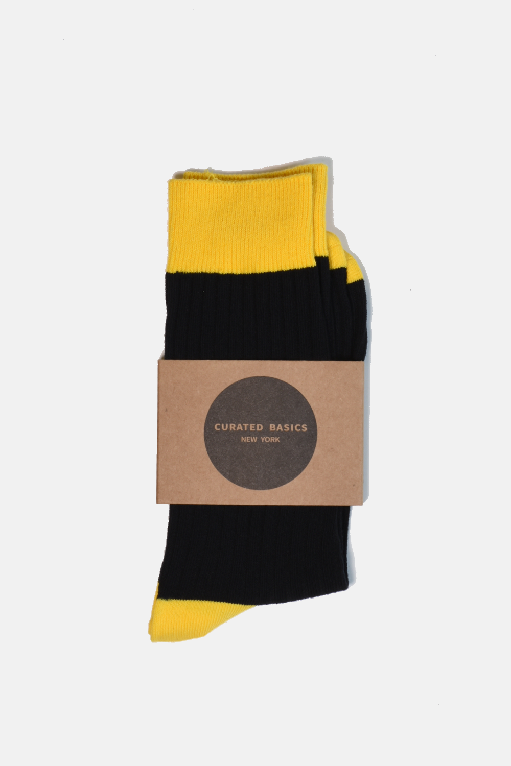 Black Ribbed Socks: M/L