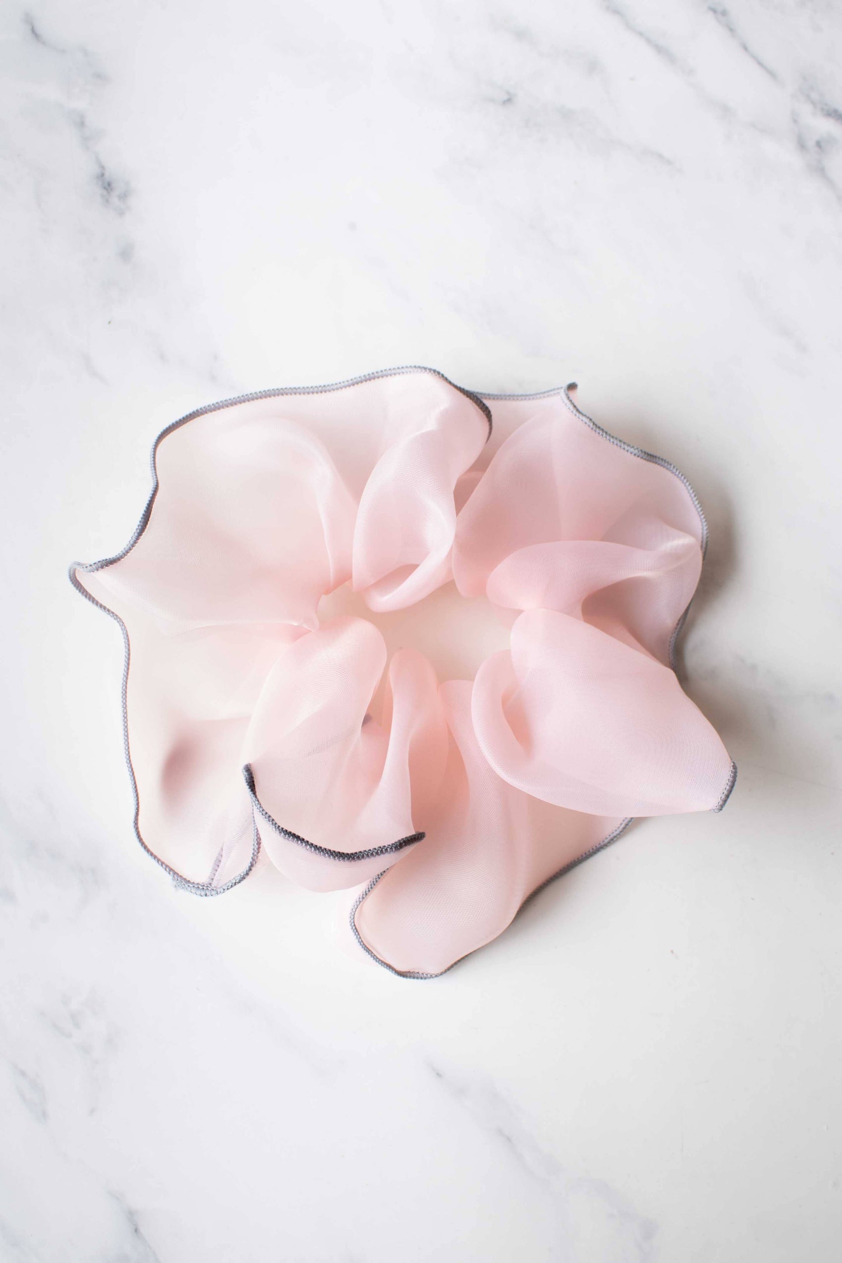 Sheer Elegance Organza Scrunchie: Pink