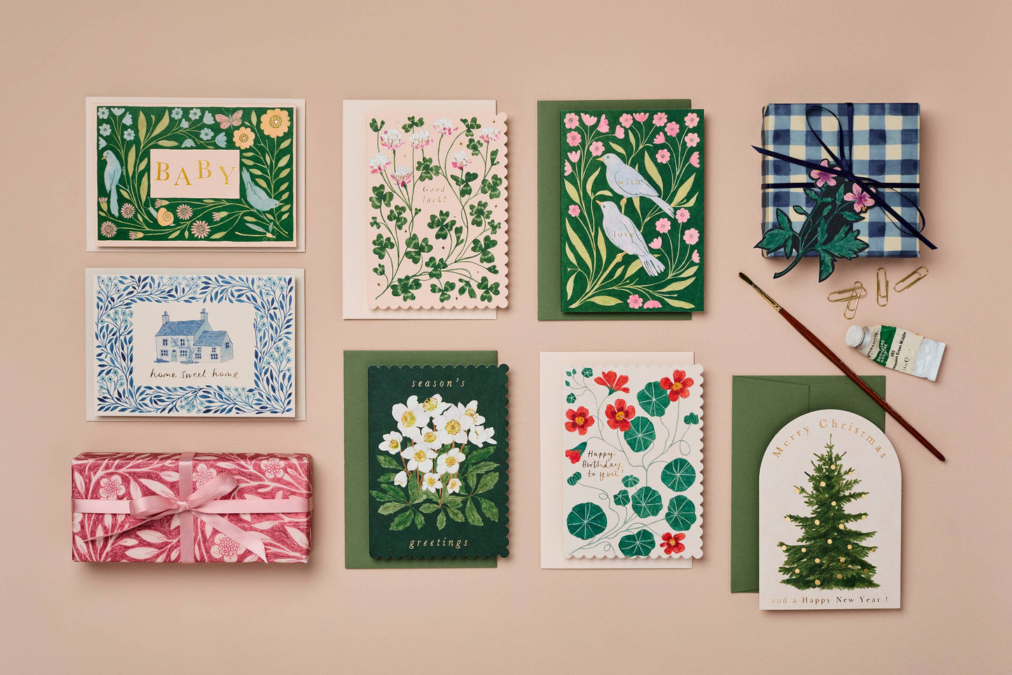 Blue Flora 'Home Sweet Home' Card