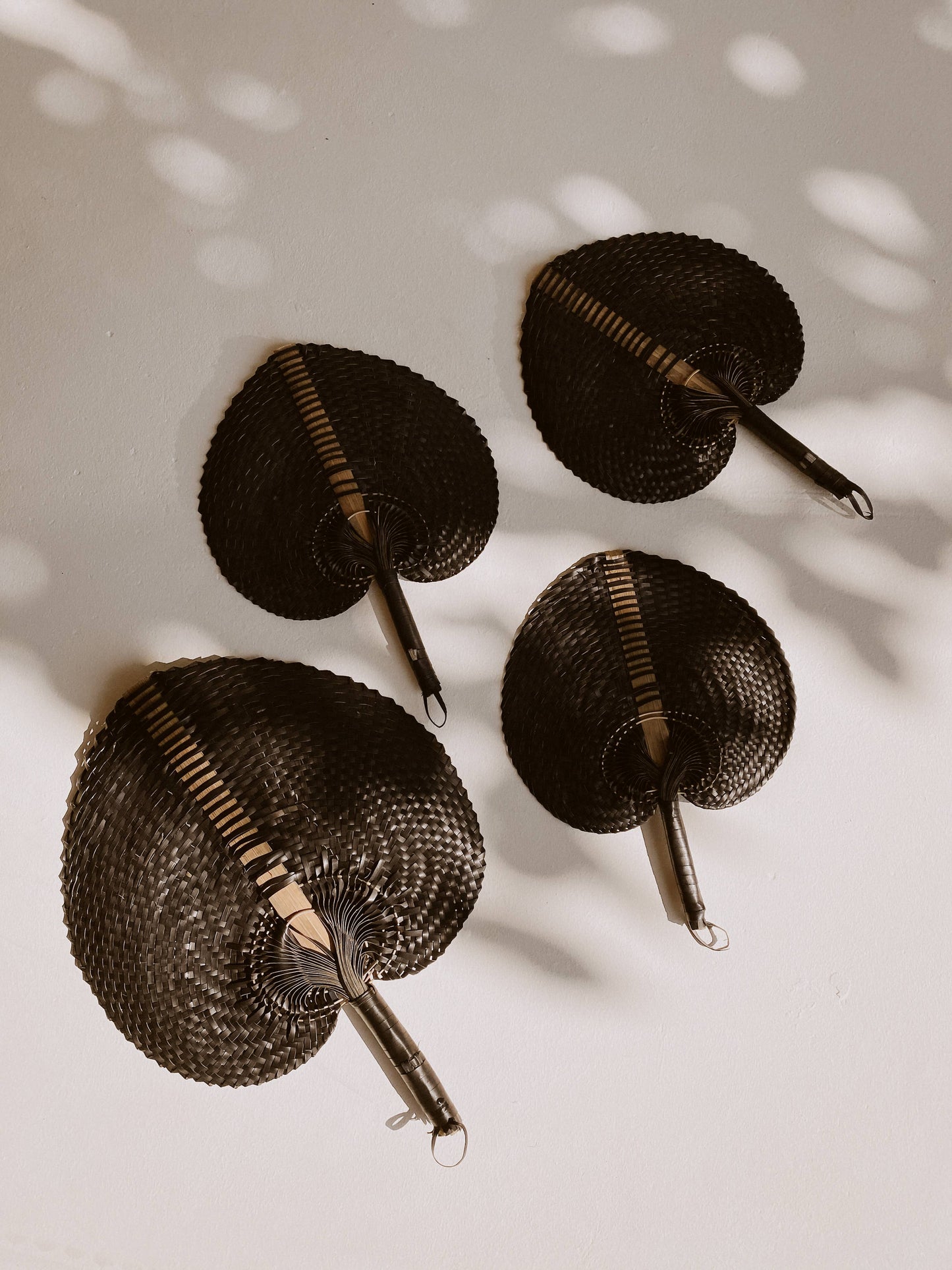 Woven Paradisio Fan in Black: Small