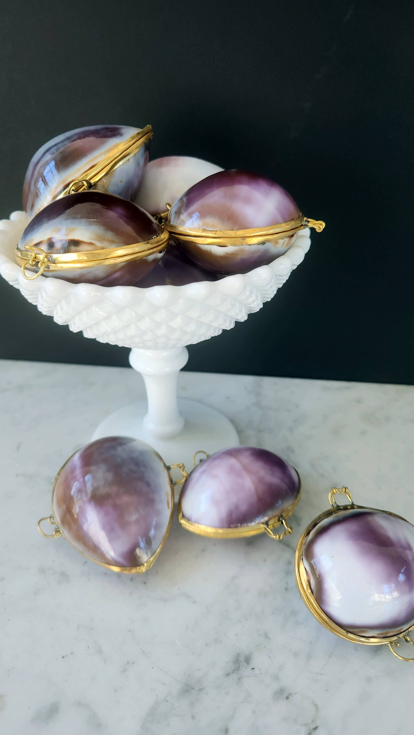 Purple Cowrie Trinket Pill Box & Coin Purse
