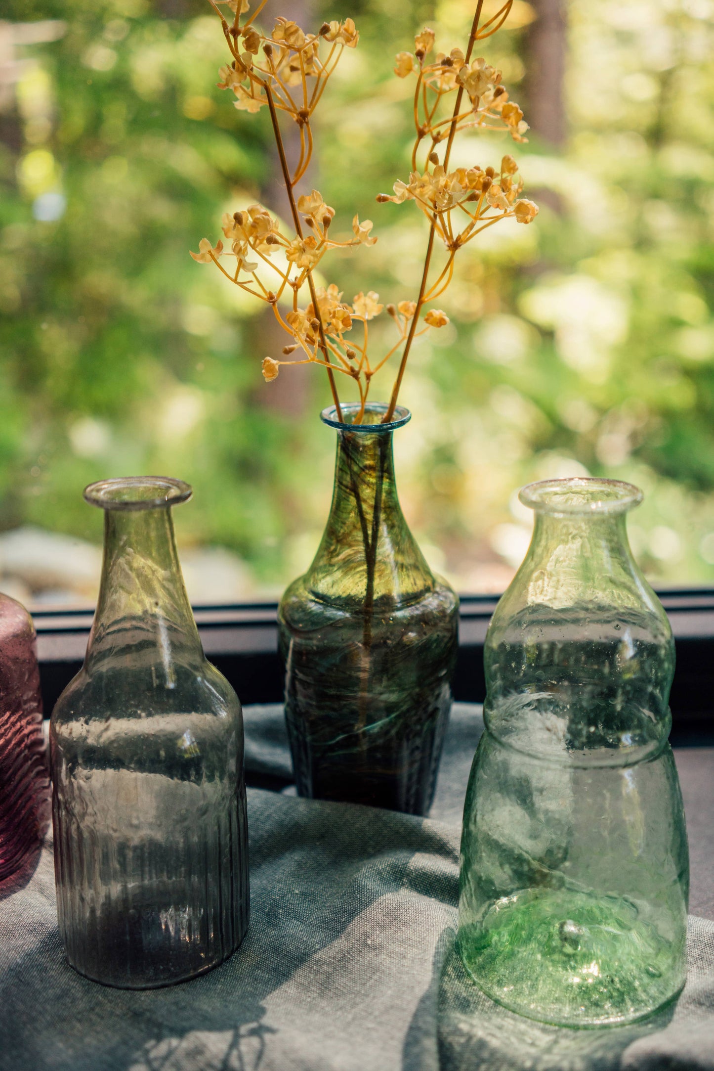 Recycled Glass Bottle Vase, Seagreen