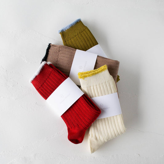 Fall Winter Weekend Socks: Cream