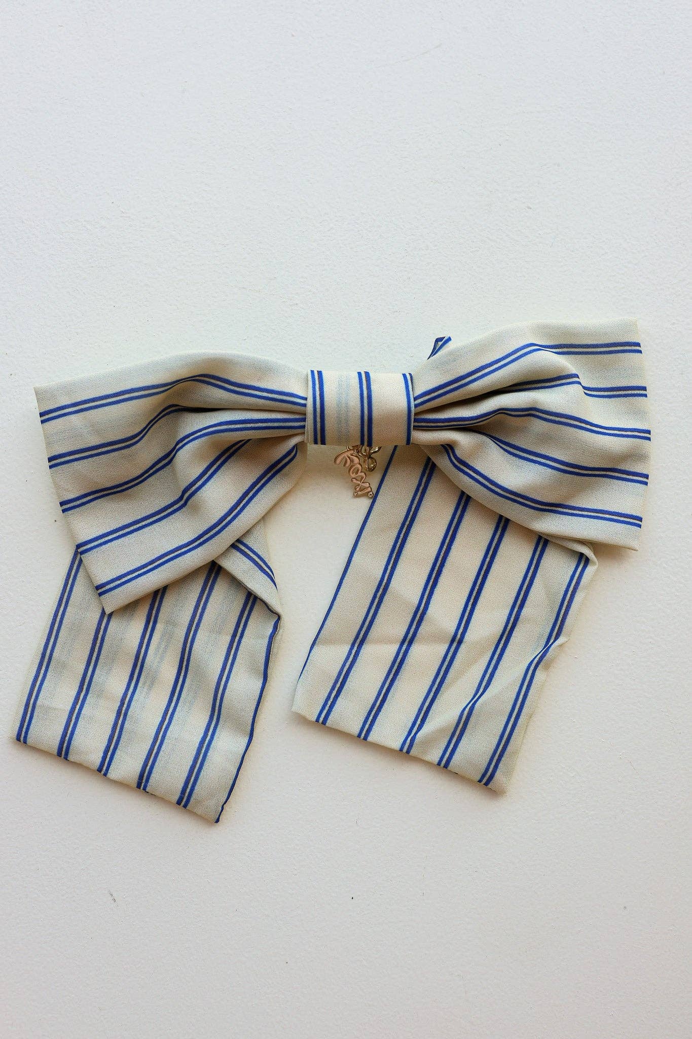 University Stripe Bow Barrette