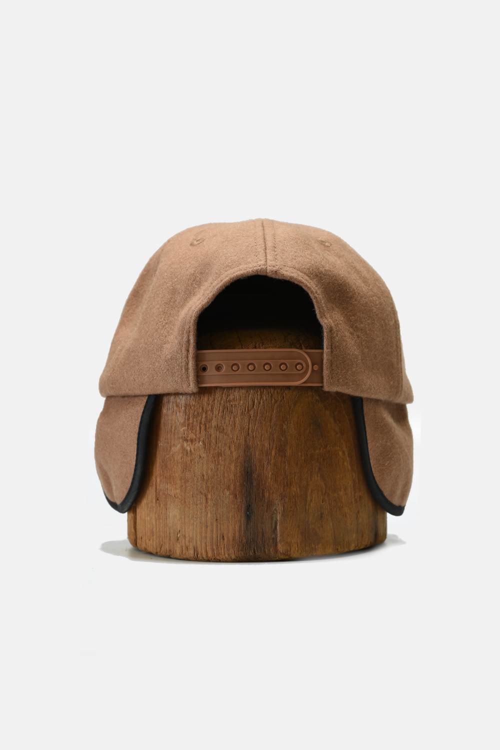 Snapback Wool Hat with Ear-Flap: Brown