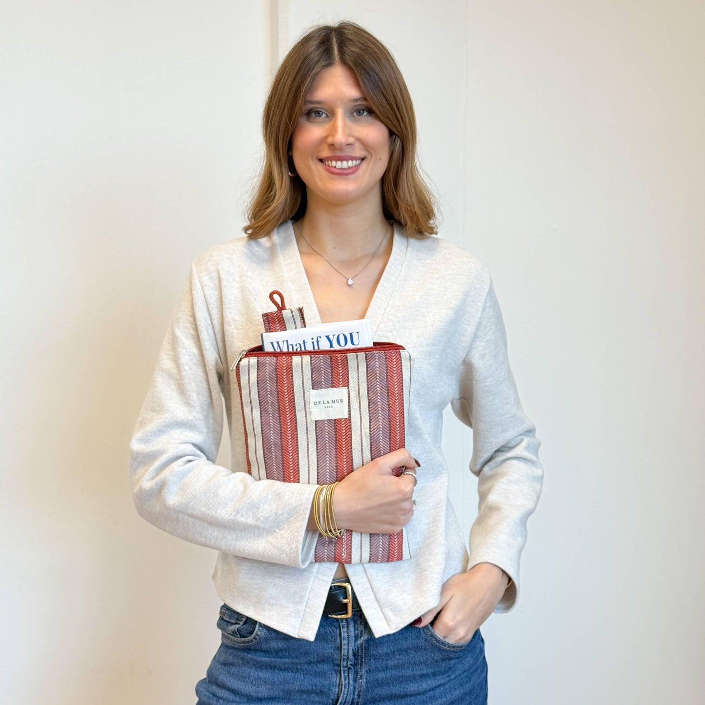 Book Cover With Matching Bookmark in Summer Stripe