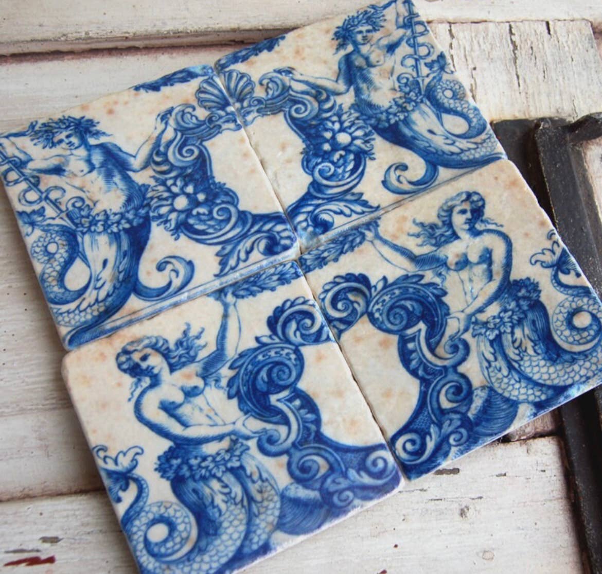 Mermaids stone coasters - case of 4