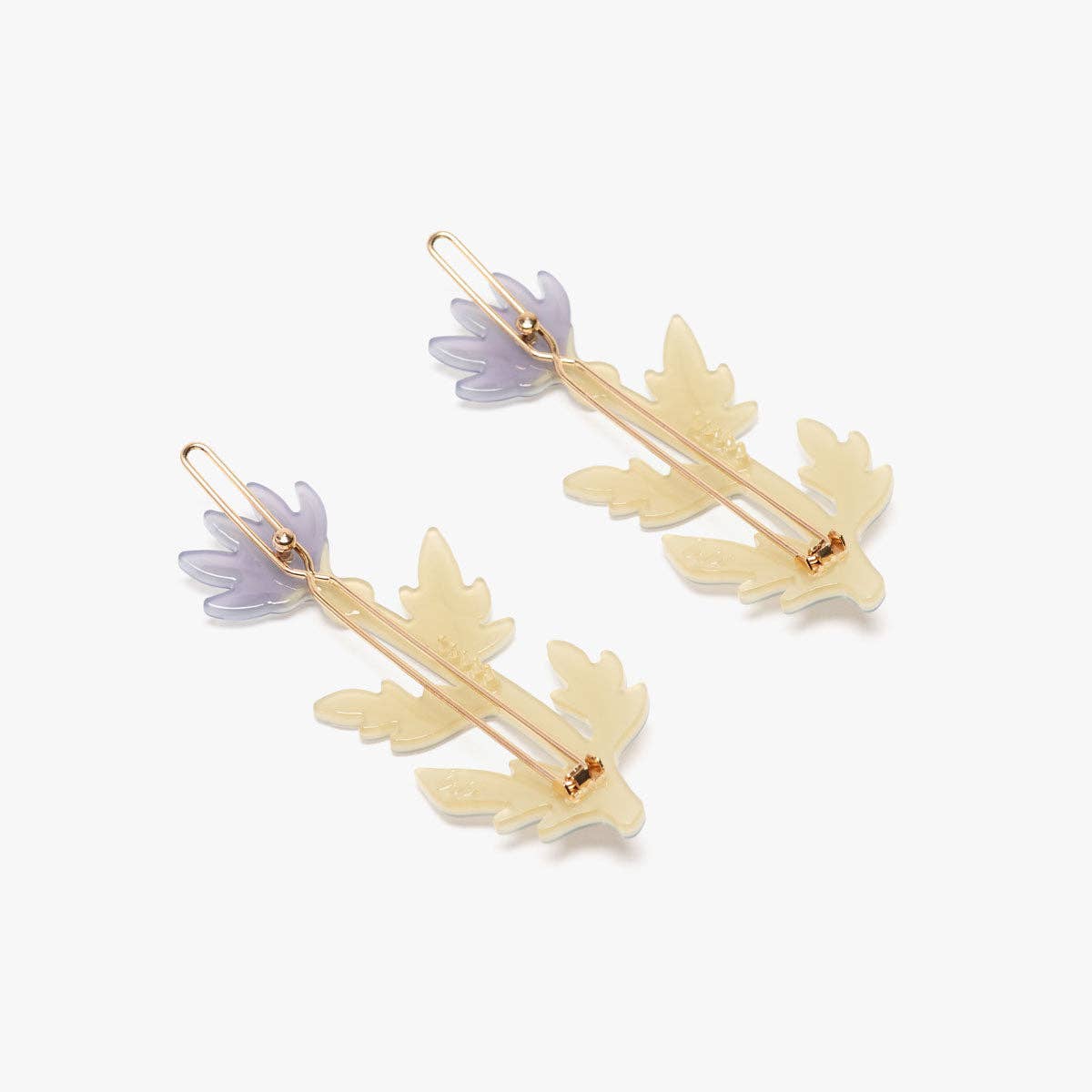 Thistle Purple Flower Acetate Hair Clip Barrette Set