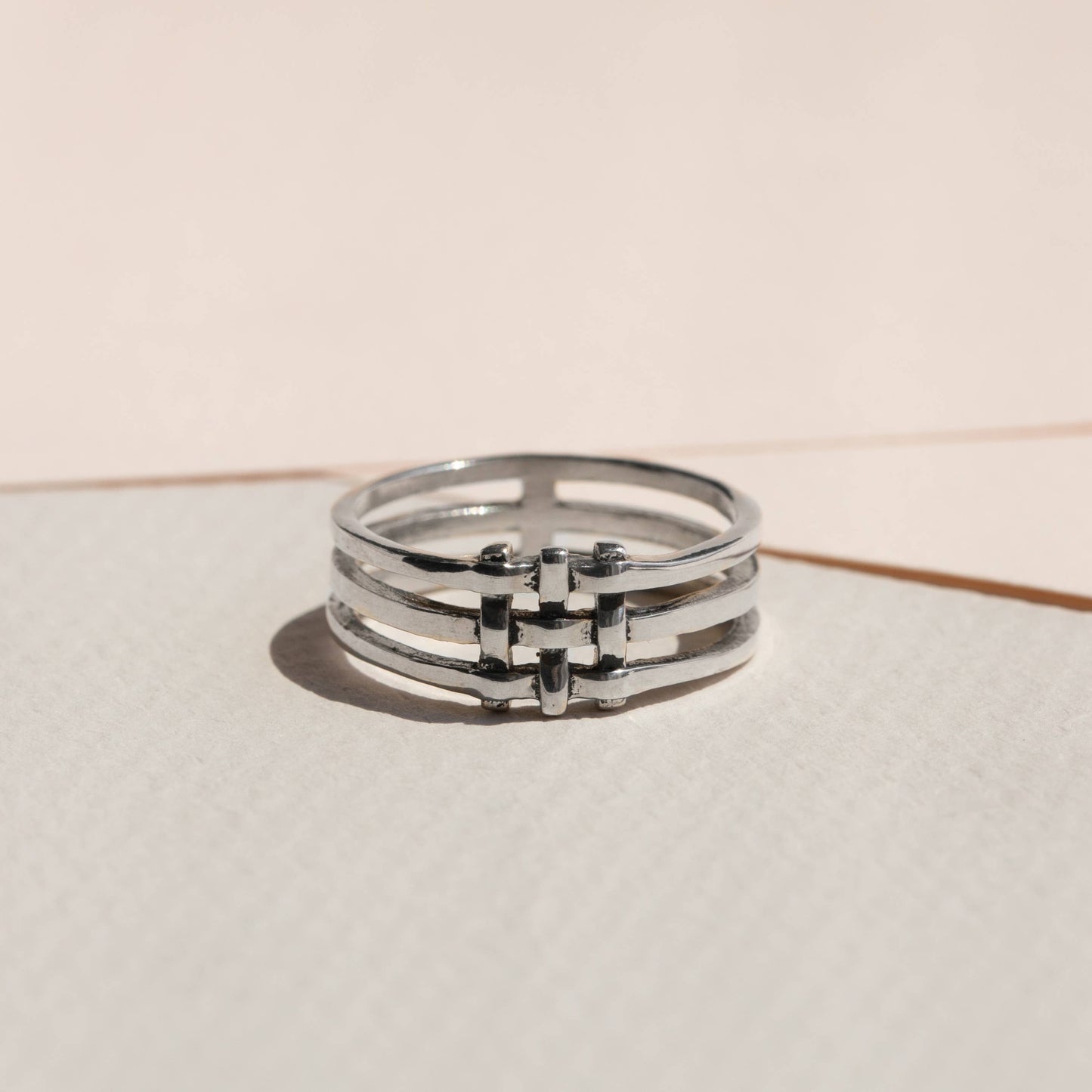 Crosshatch Ring- Sterling Silver: 7