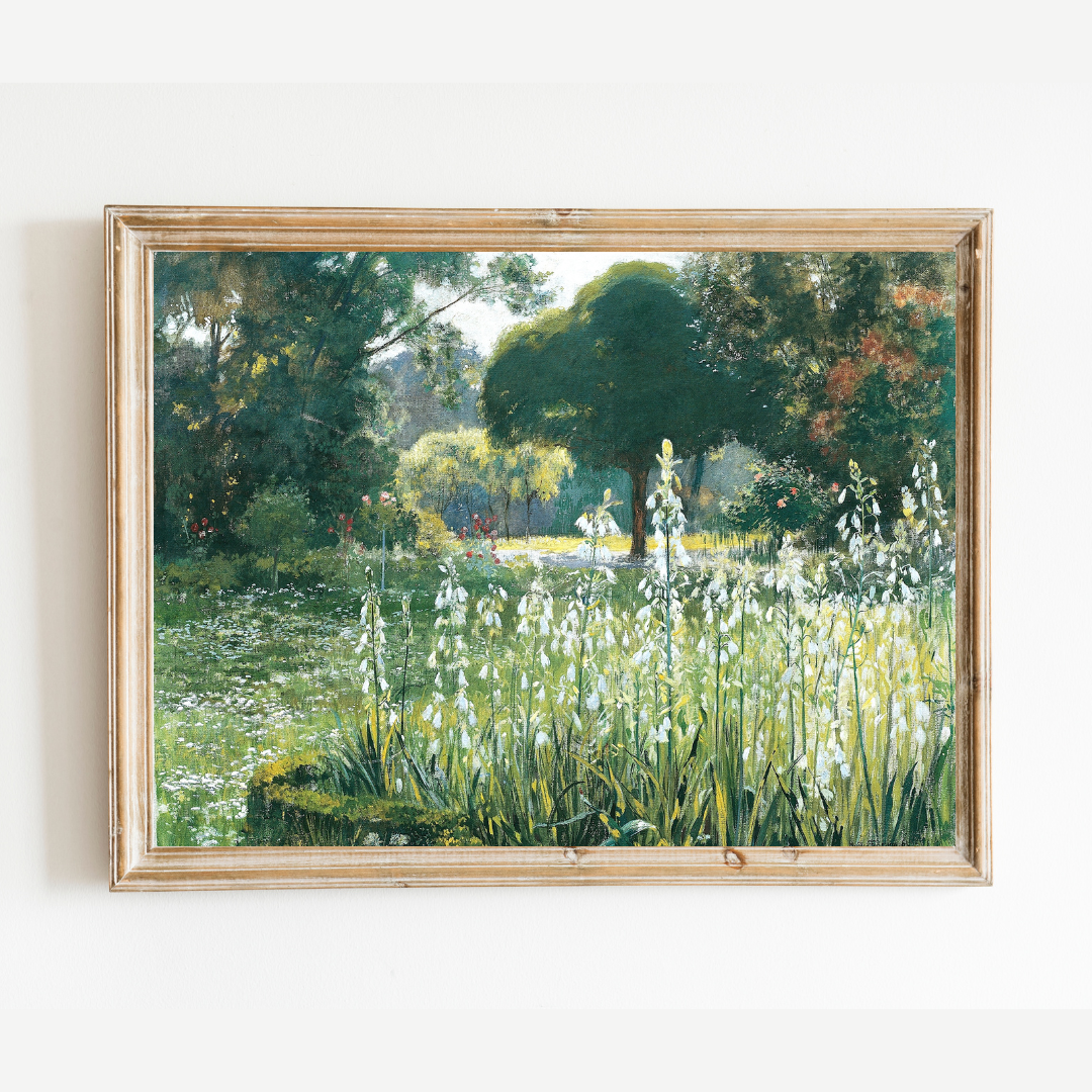 Flourishing Garden Antique Art Print