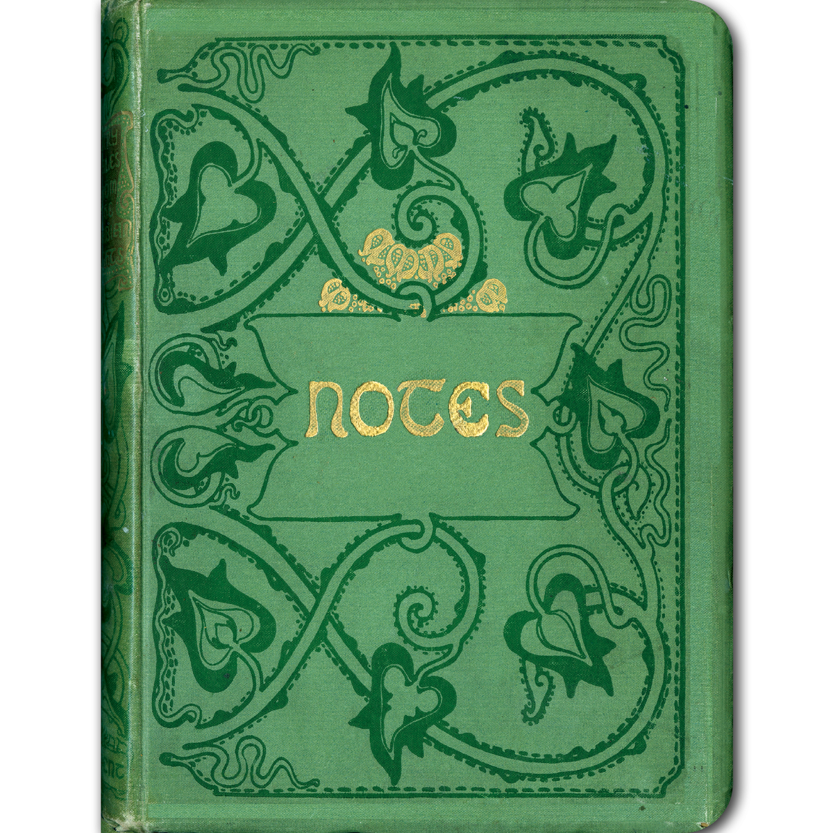 Green Vines with Gold - Vintage Book Cover Notebook
