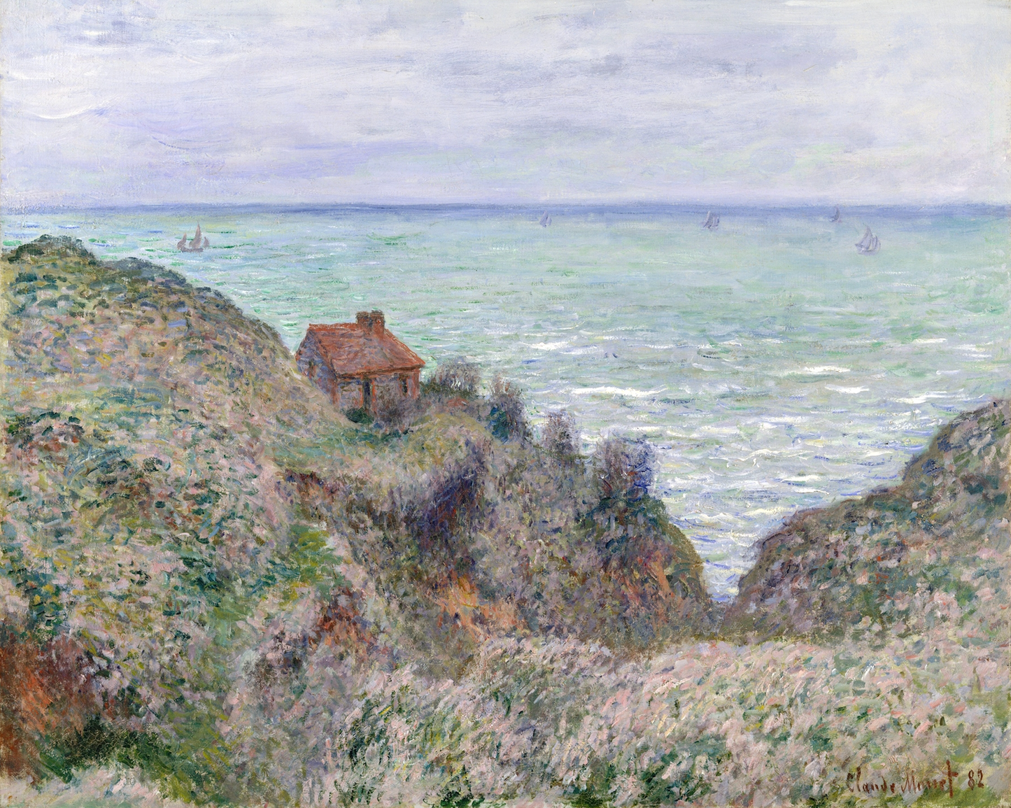 Cabin at the Sea Antique Art Print