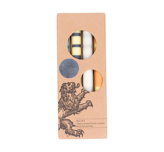 British Colour Standard Dinner Candles - Greens & Yellows