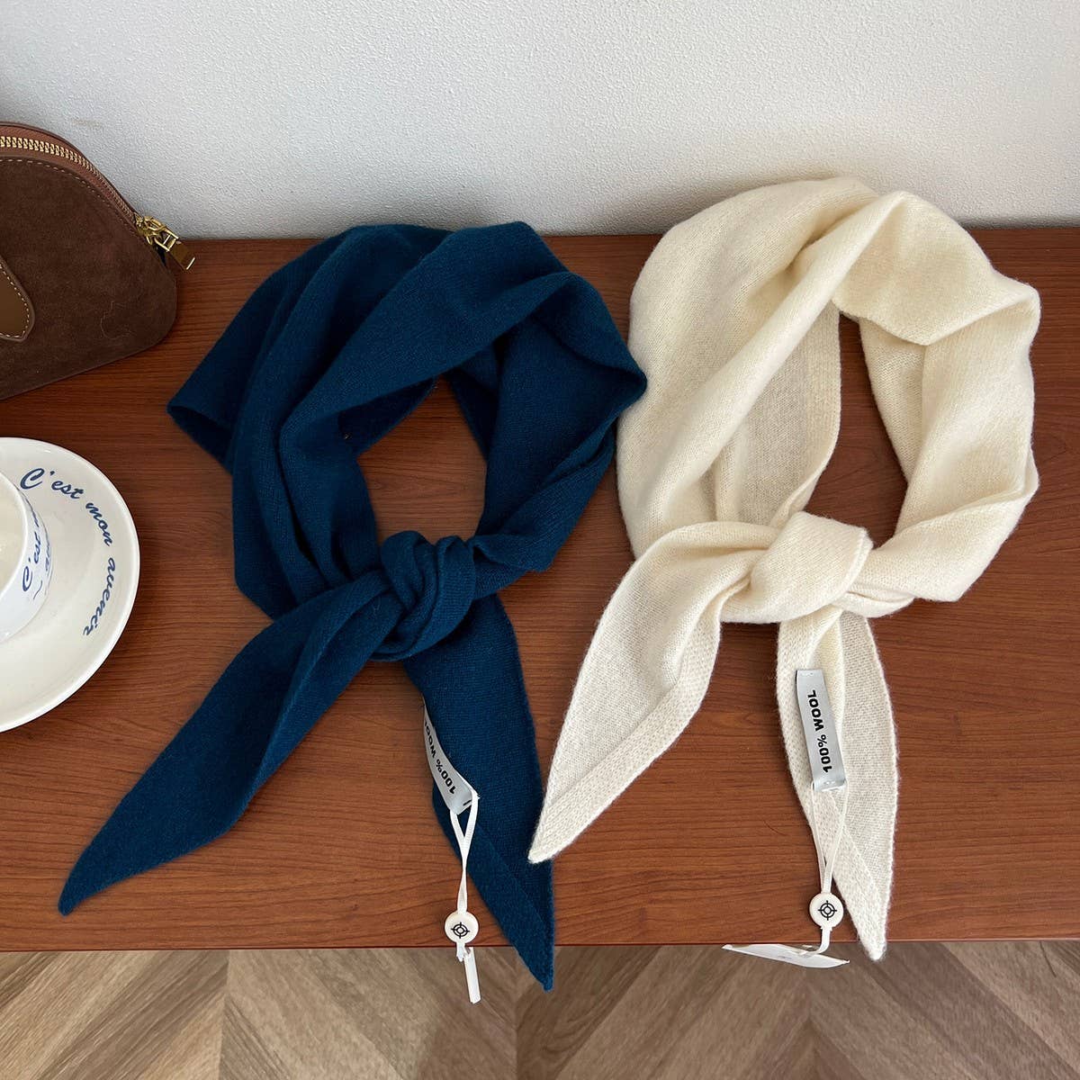 100% Merino Wool Triangle Scarf - 3 colors