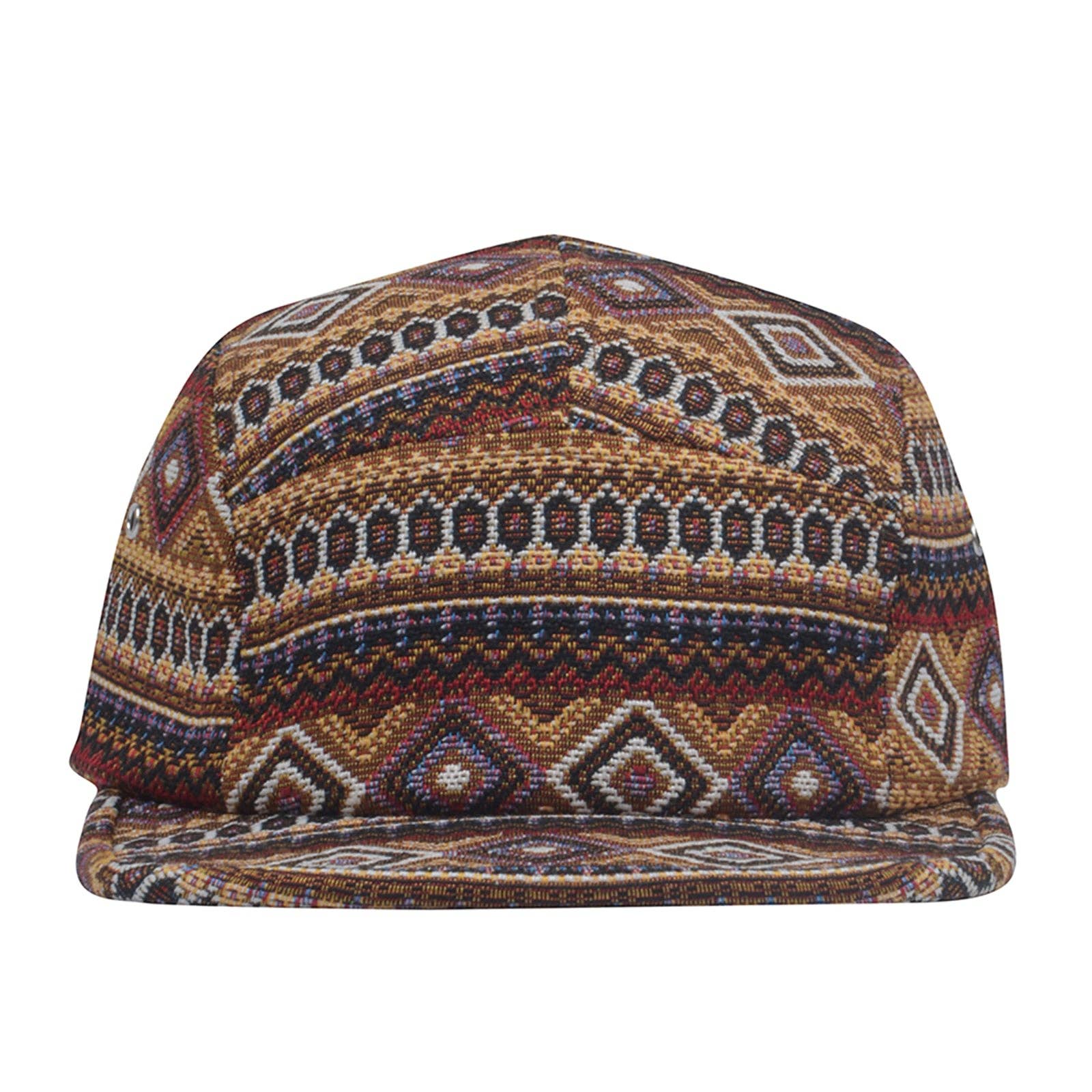 Hatphile Multi Color Jacquard 5 Panel Hat Camp Cap