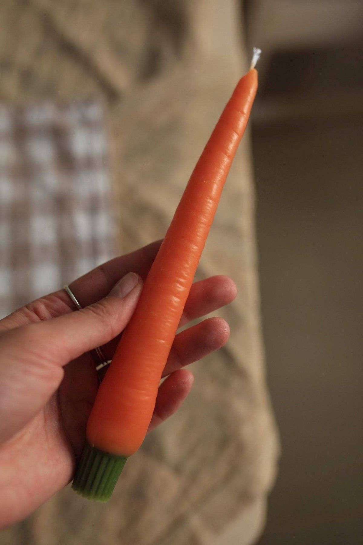 Carrot Beeswax Taper Candle