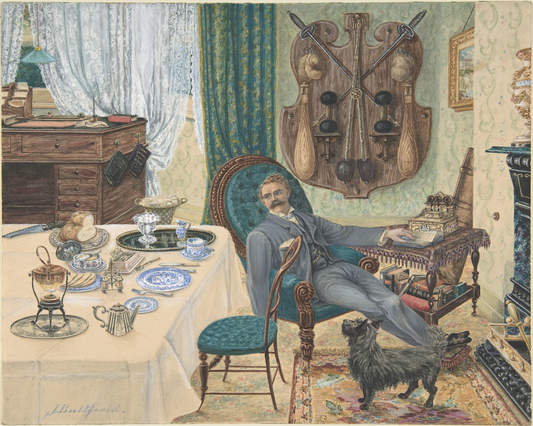 The Sportman's Breakfast Antique Art Print