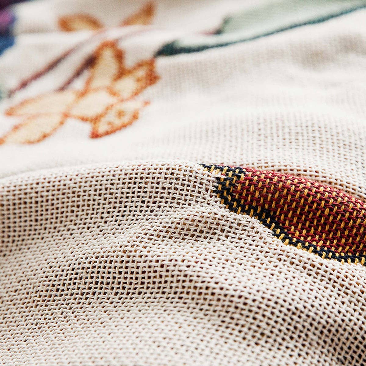 Woven Floral Throw