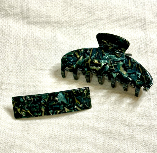 Midnight Jade French Barrette