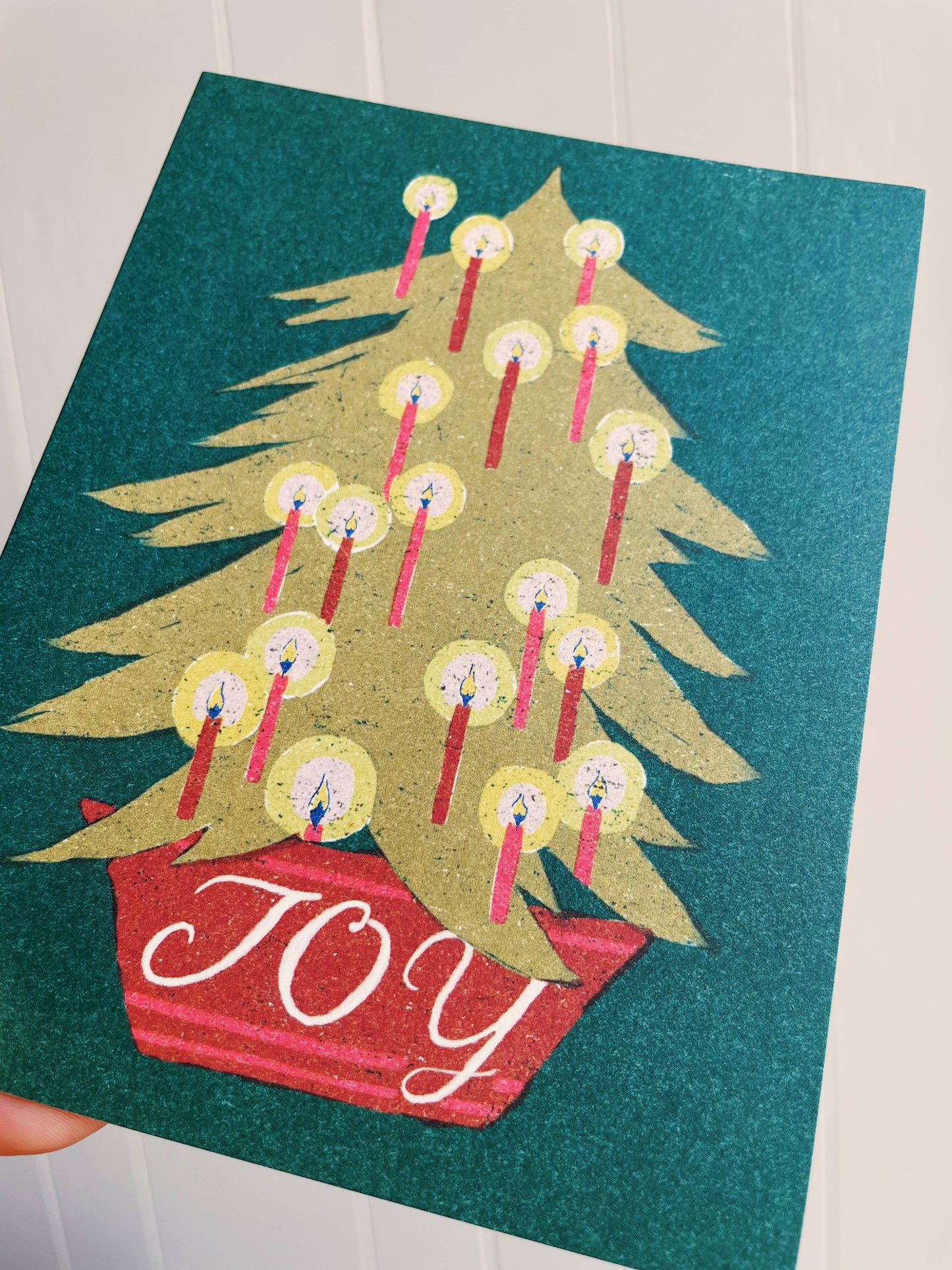 Joy Candle Tree Card