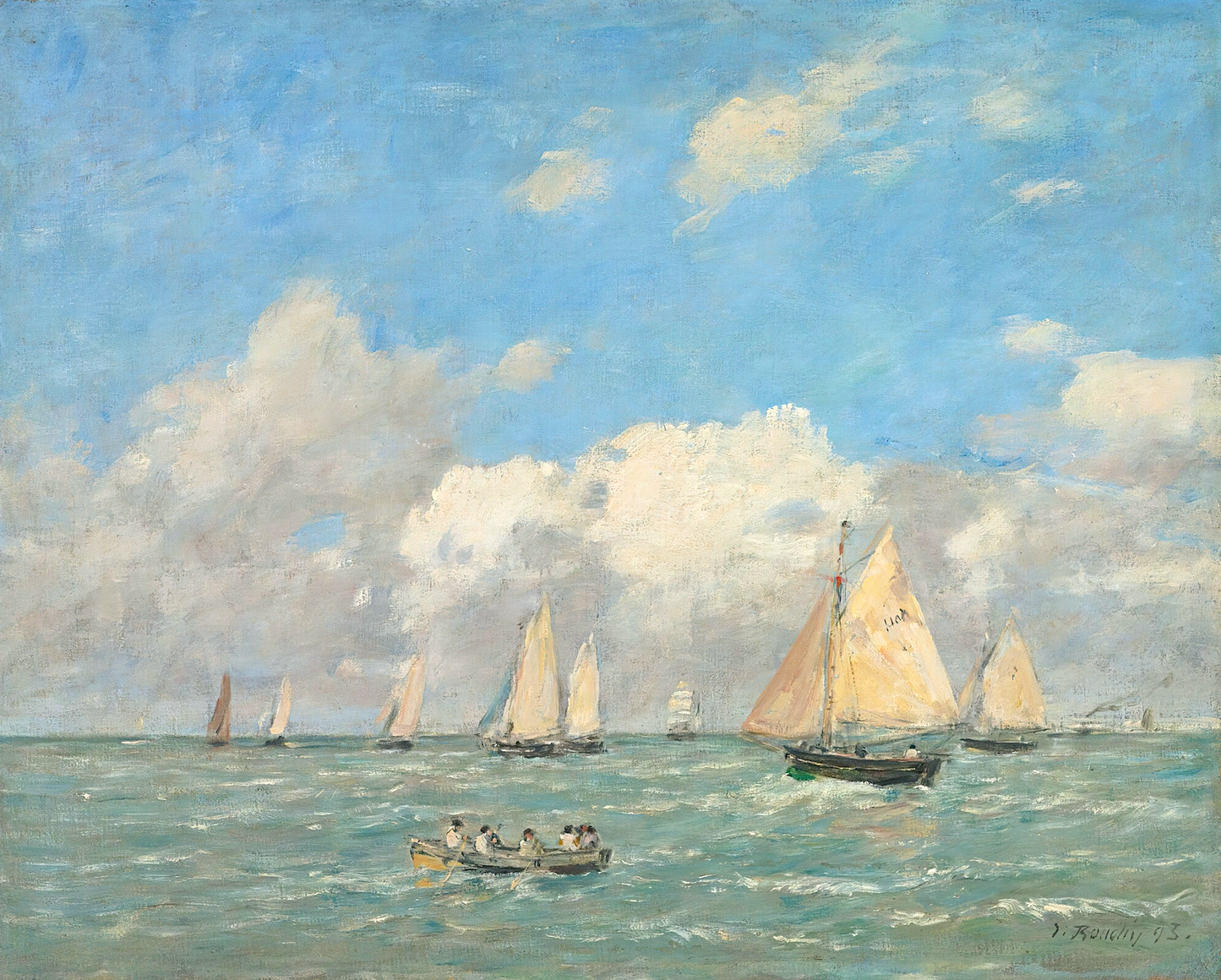 "La Sortie Des Barques À Trouville" by Eugène Boudin Print