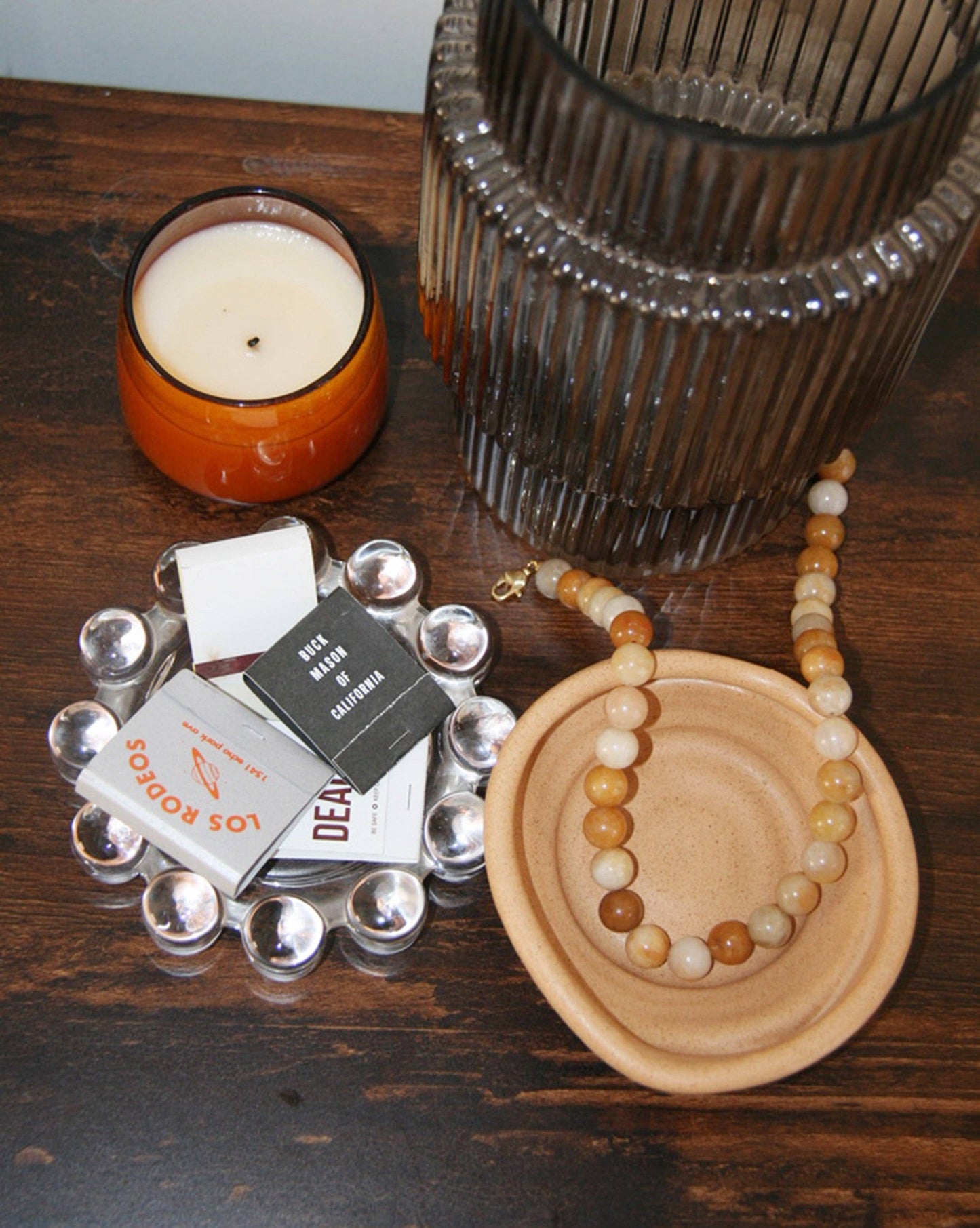 Caramel Yellow Topaz Beaded Necklace: 18"