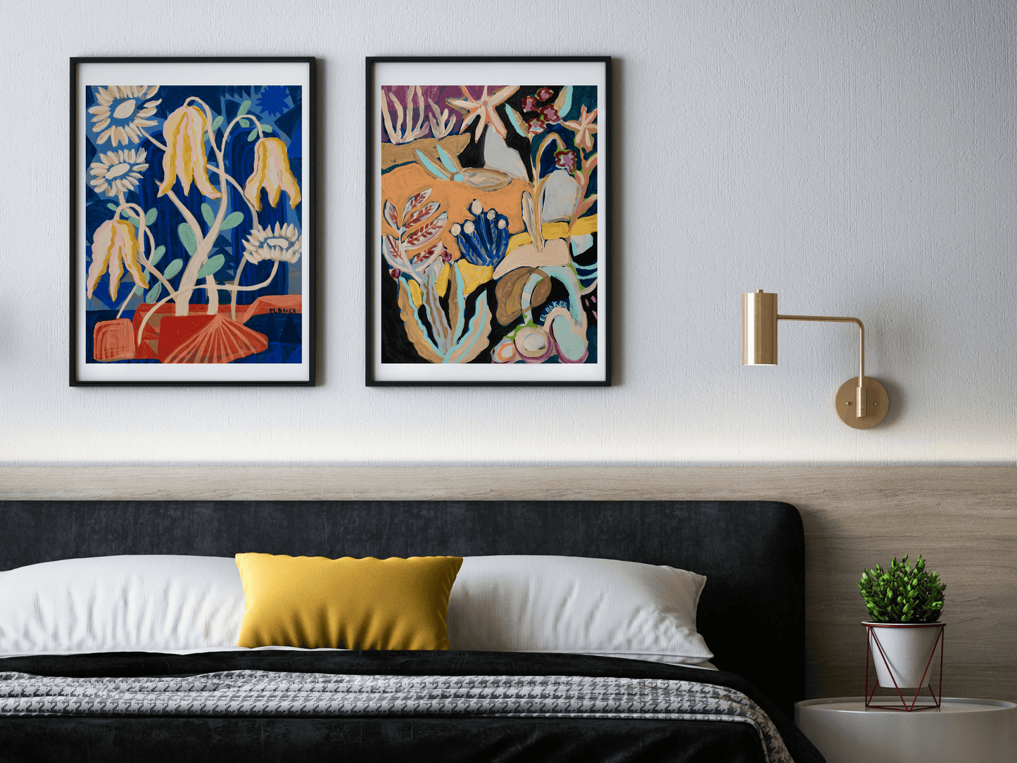 Retro Yellow Bell Flower Print