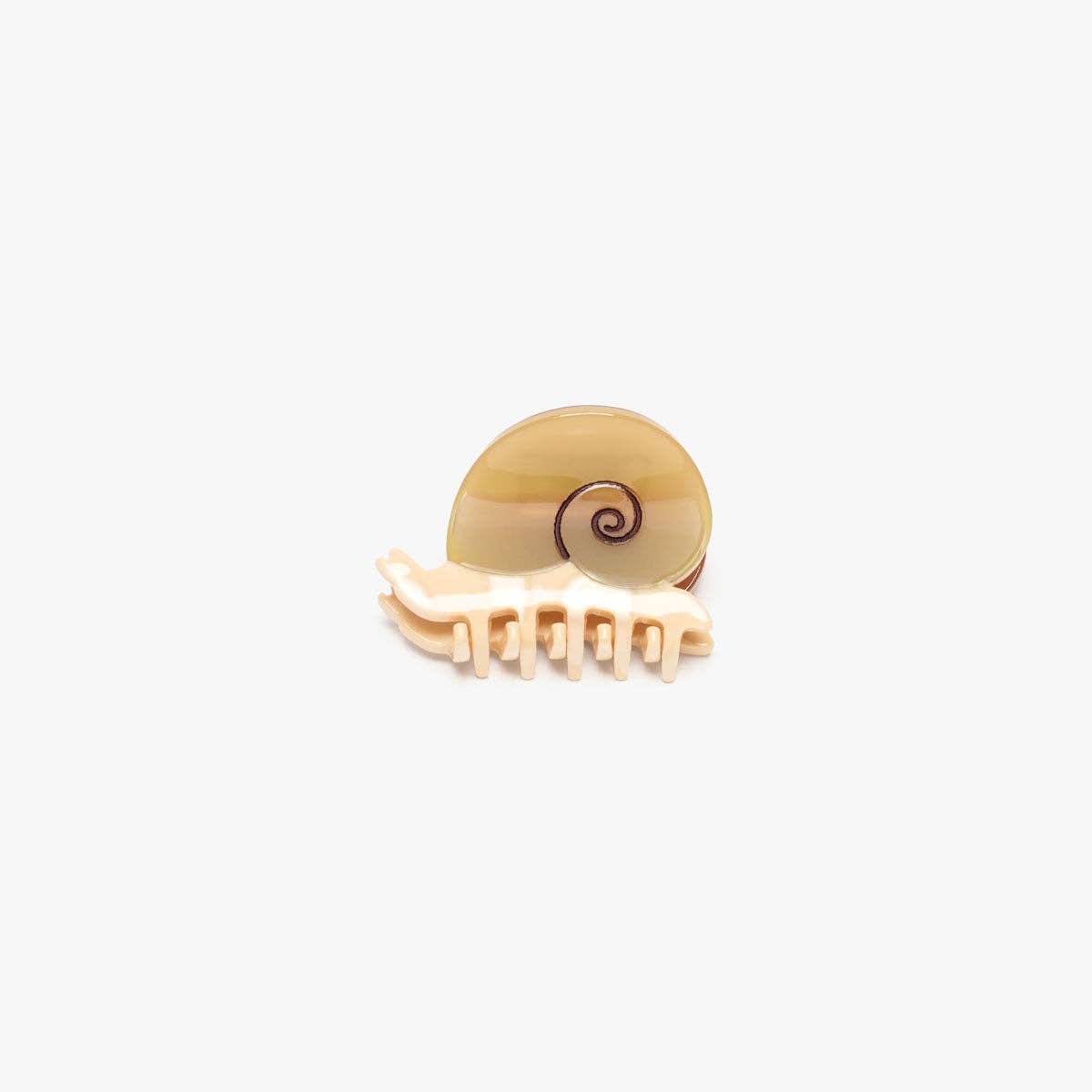 Mini Snail Hair Claw Clip Accessory in Sand Acetate