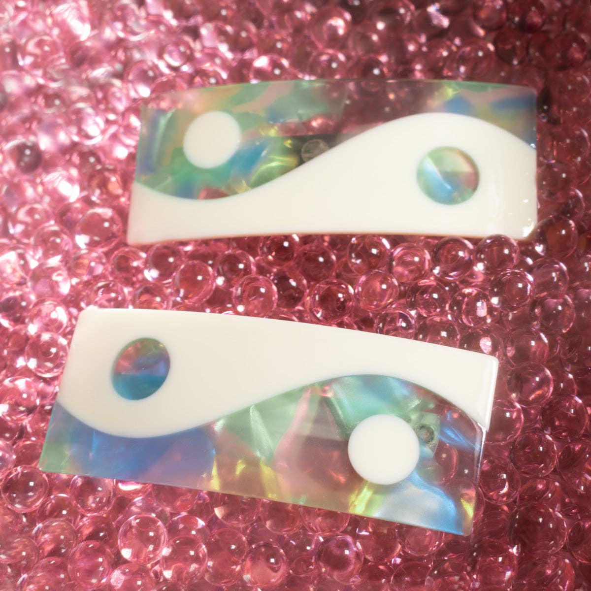 Candy Color Acetate Yin Yang French Barrette