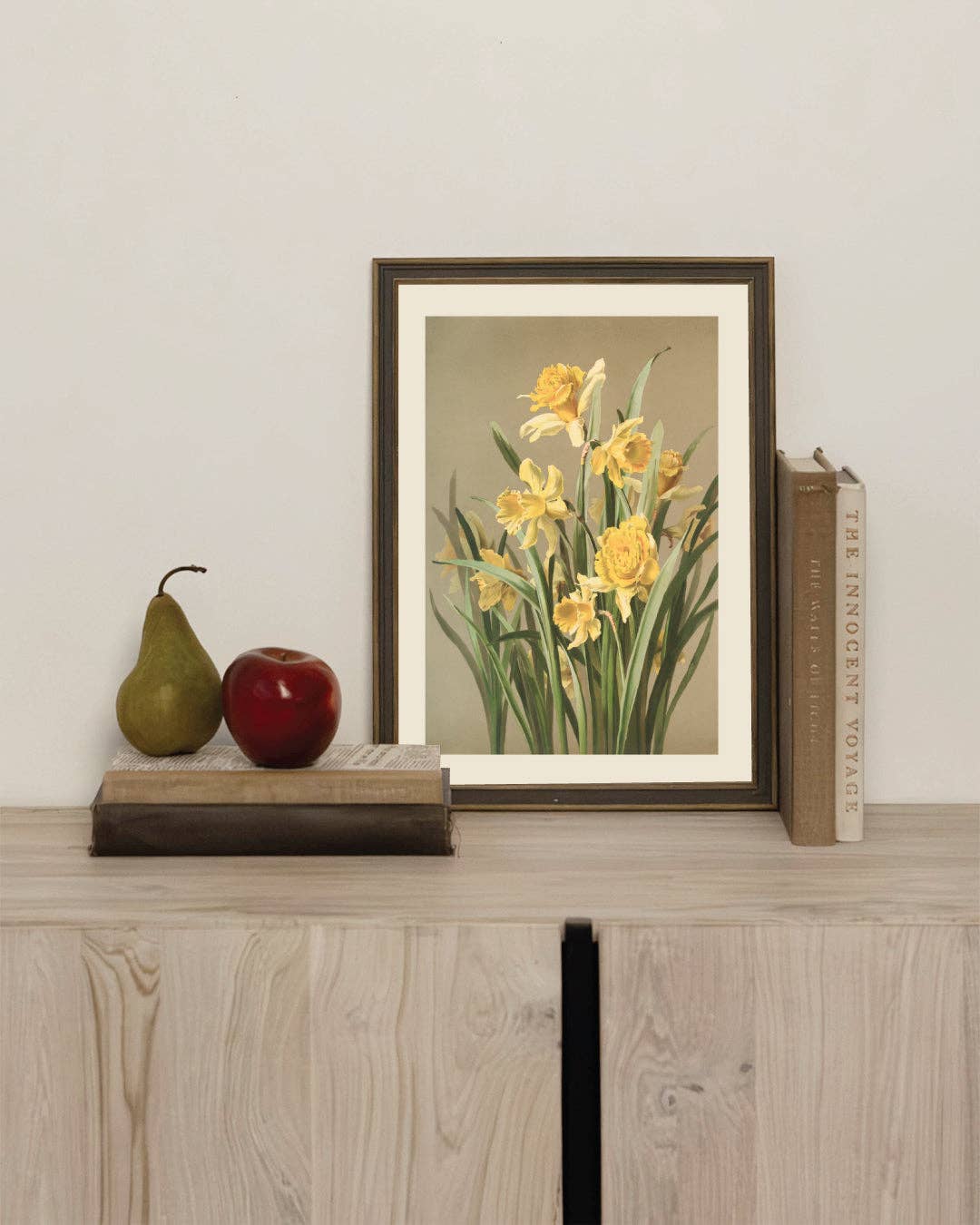 Yellow Daffodil Framed Antique Art