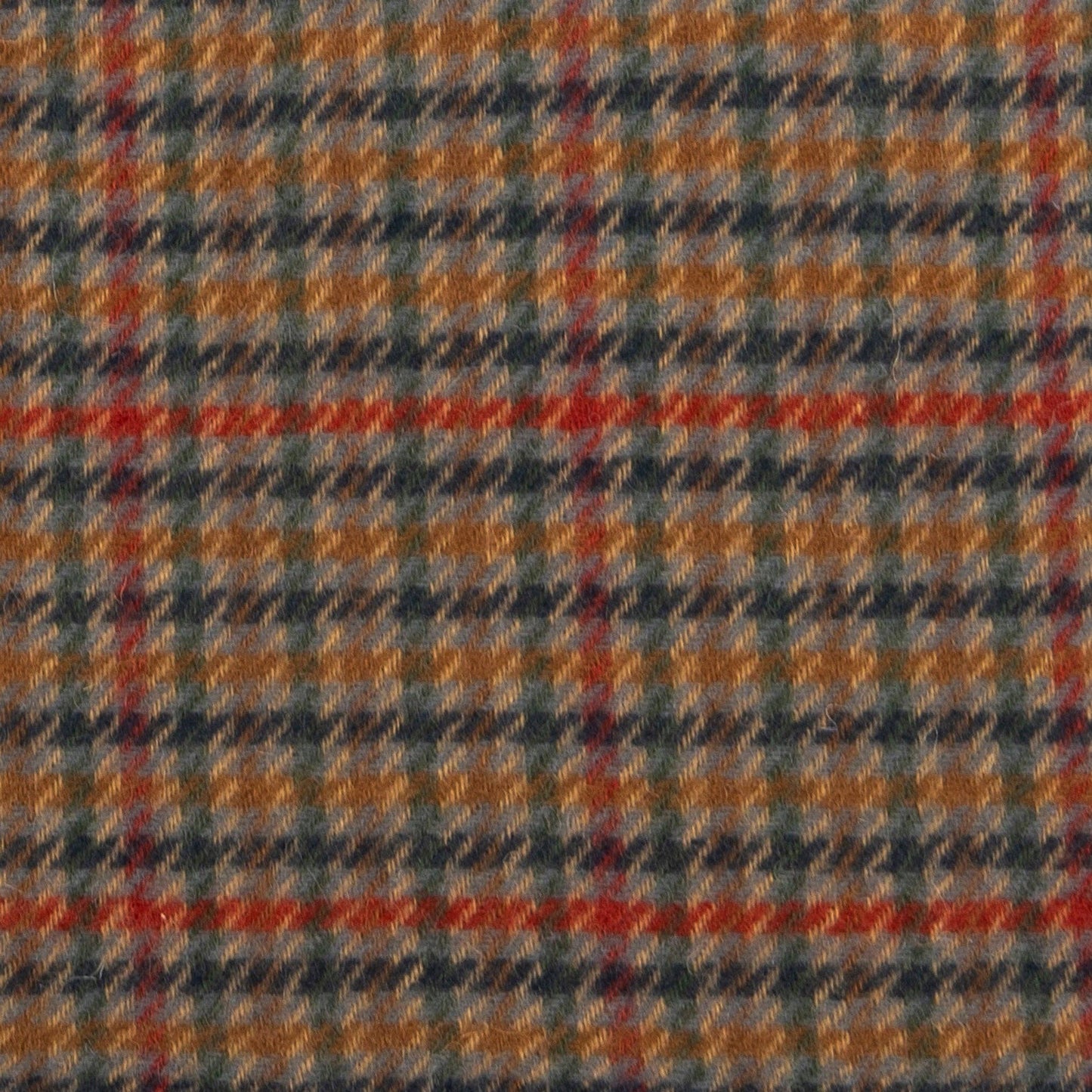 Heritage Traditions Check Wool Scarf: Petrol Rust