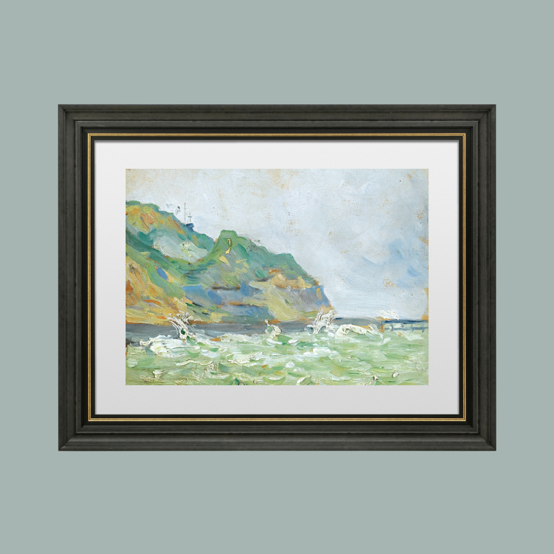 Abstract Normandy, France Antique Art Print