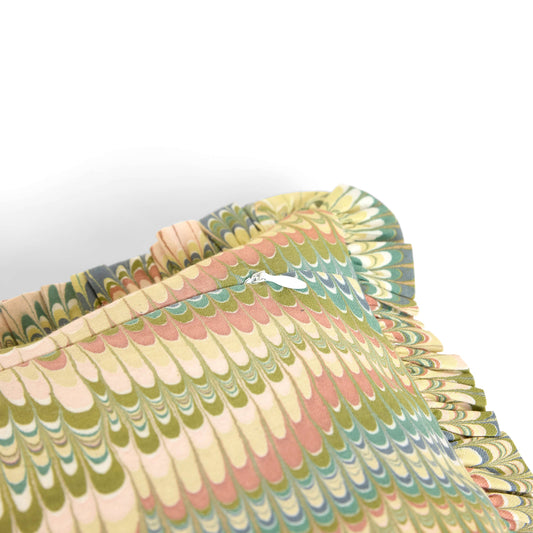 Moss Mountain Block Printed Ruffle Pillow